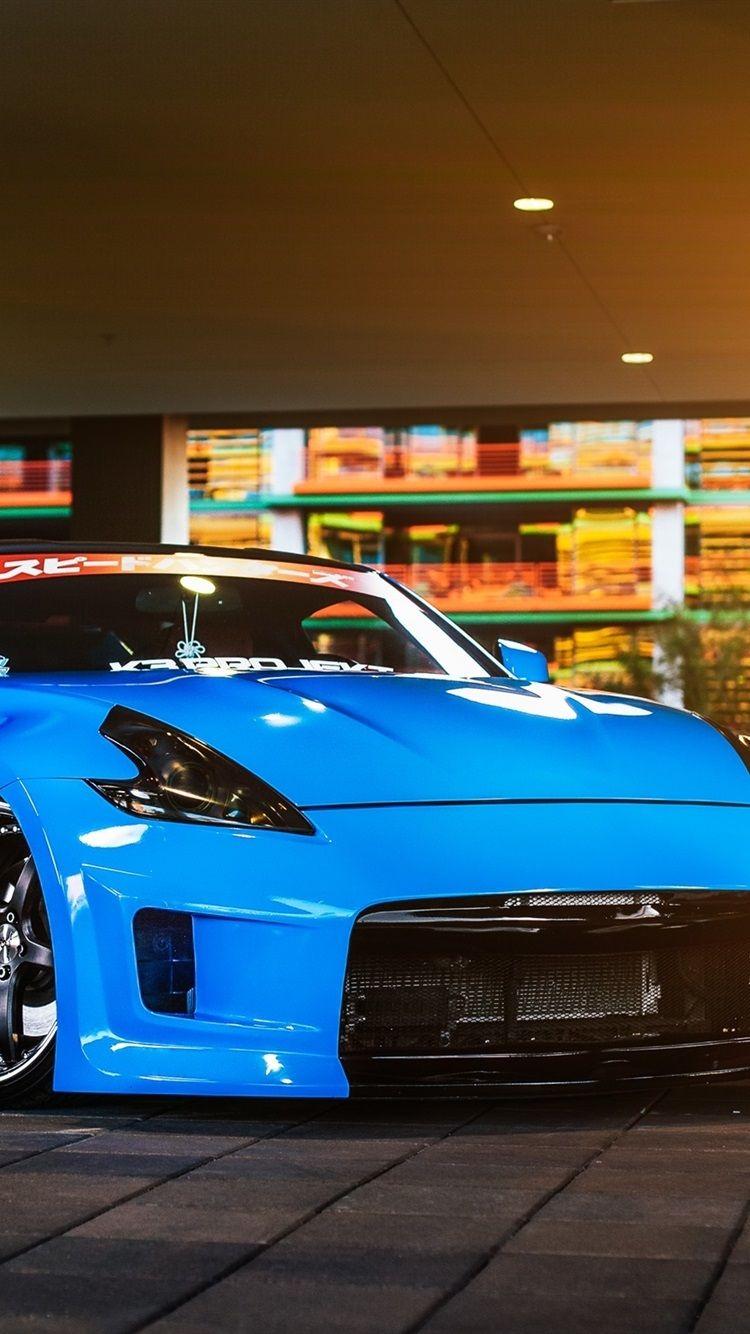 750x1334 Nissan 370z Blue Car, Light 750x1334 IPhone 8 7 6 6S Wallpaper