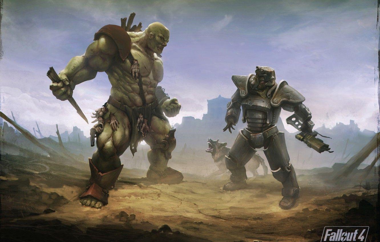 1332x850 Wallpaper dog, armor, Heath, postapokalipsis, art, Bethesda