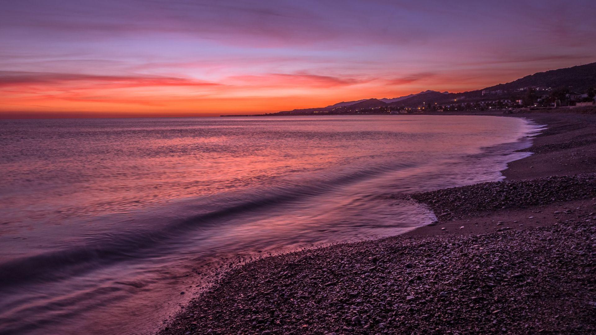 1920x1080 Download 1920x1080 wallpaper coast, sunset, beautiful scenery