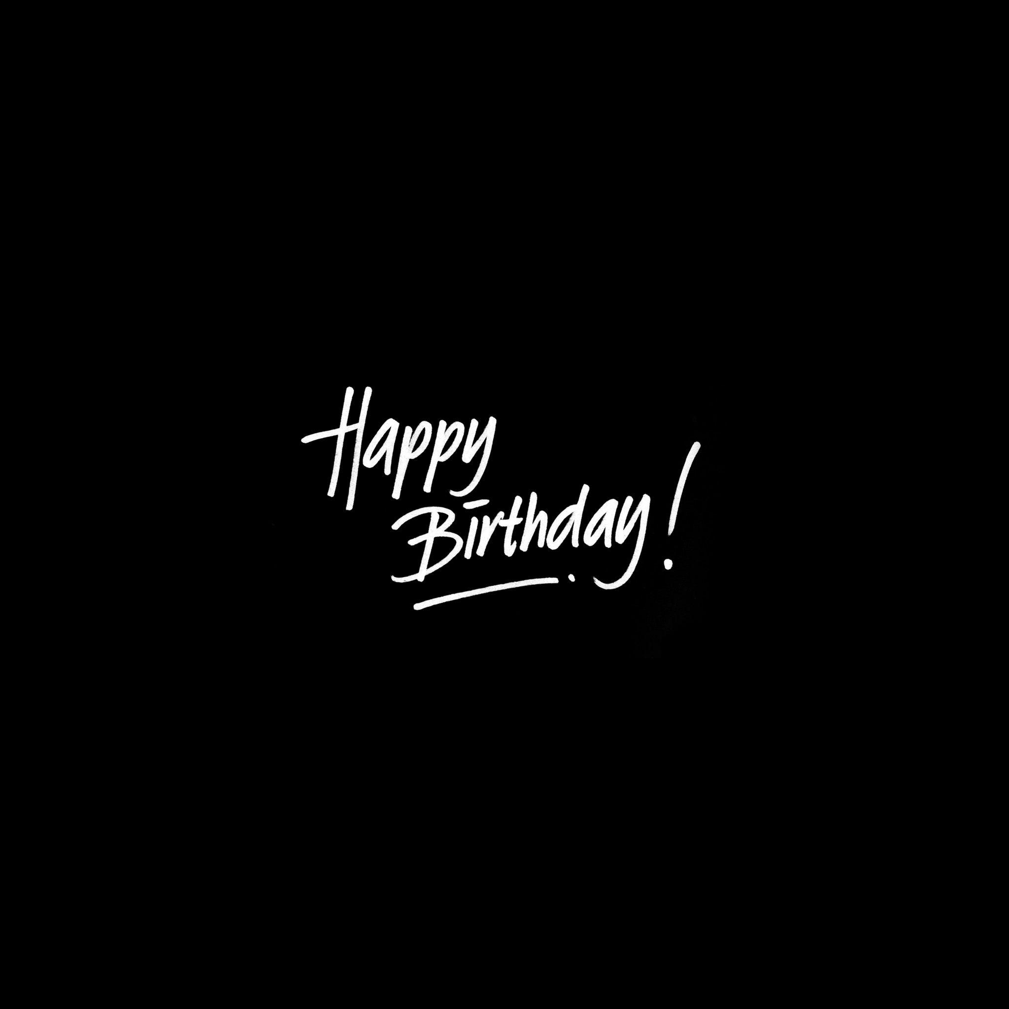 2048x2048 Happy Birthday Dark Event Writing Wallpaper