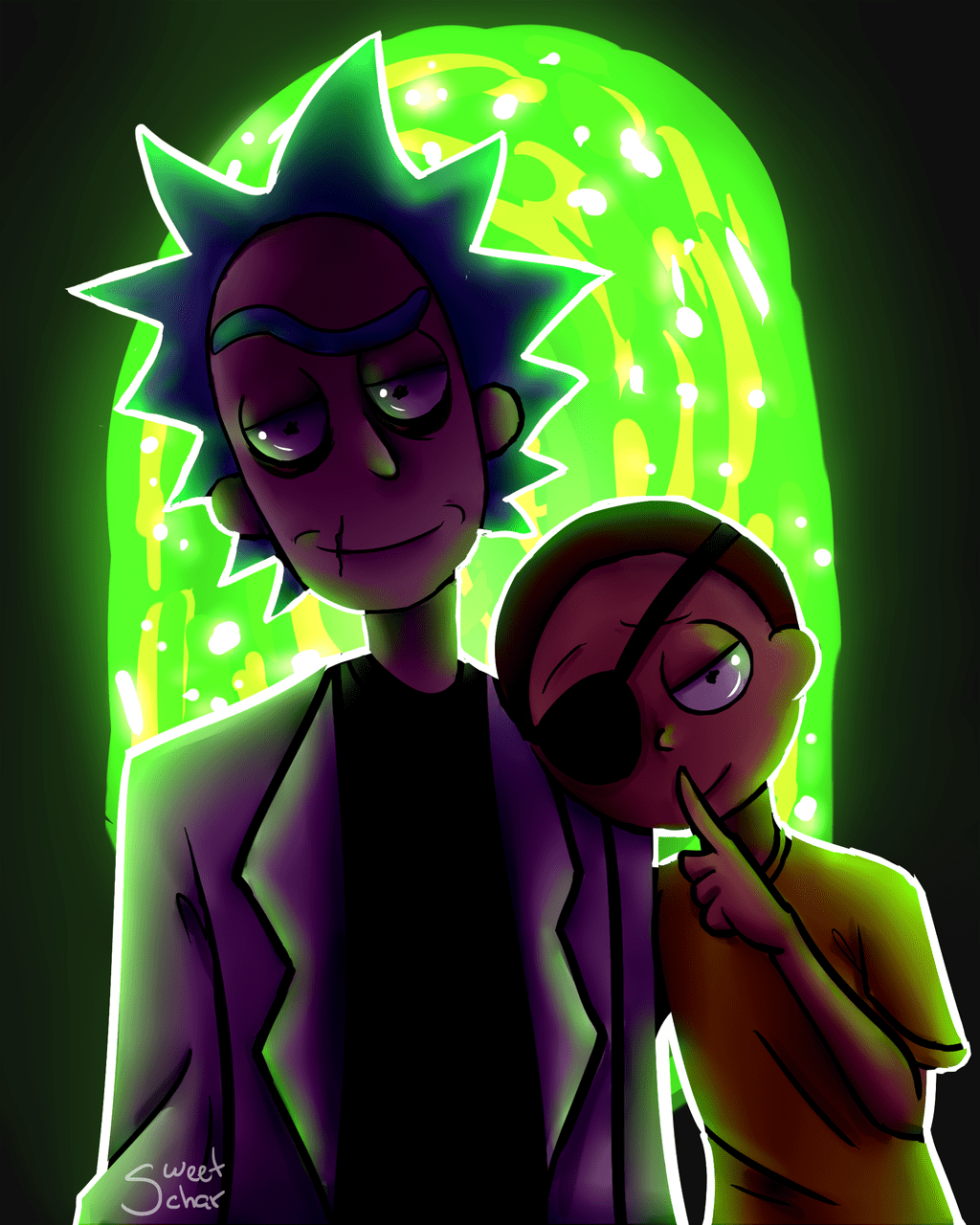 1024x1280 Evil Morty Wallpaper