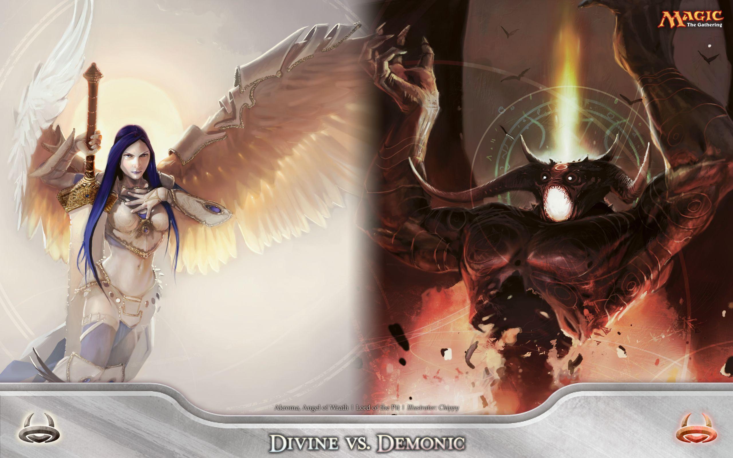 2560x1600 Wallpaper Of The Week: Akroma Lord Of The Pit And Nicol Bolas
