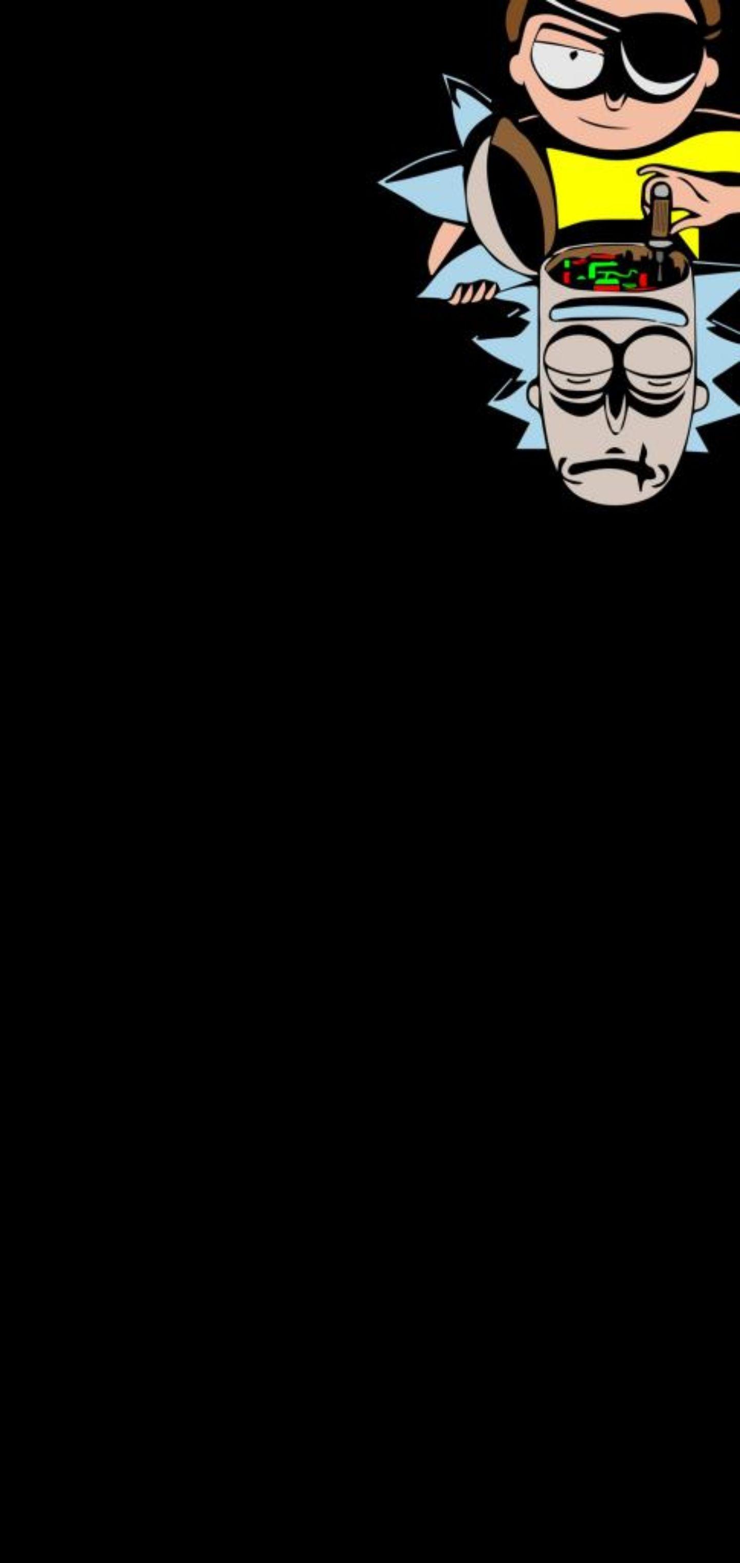 1440x3040 Evil Morty And Rick Galaxy S10 Hole Punch Wallpaper