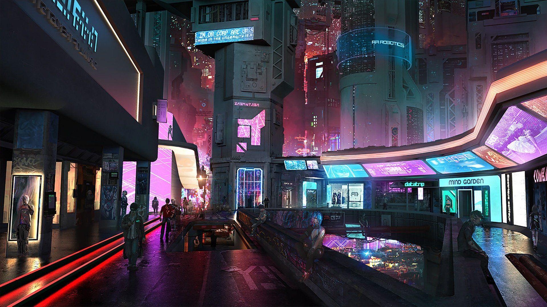 1920x1080 Futuristic City HD Wallpaper