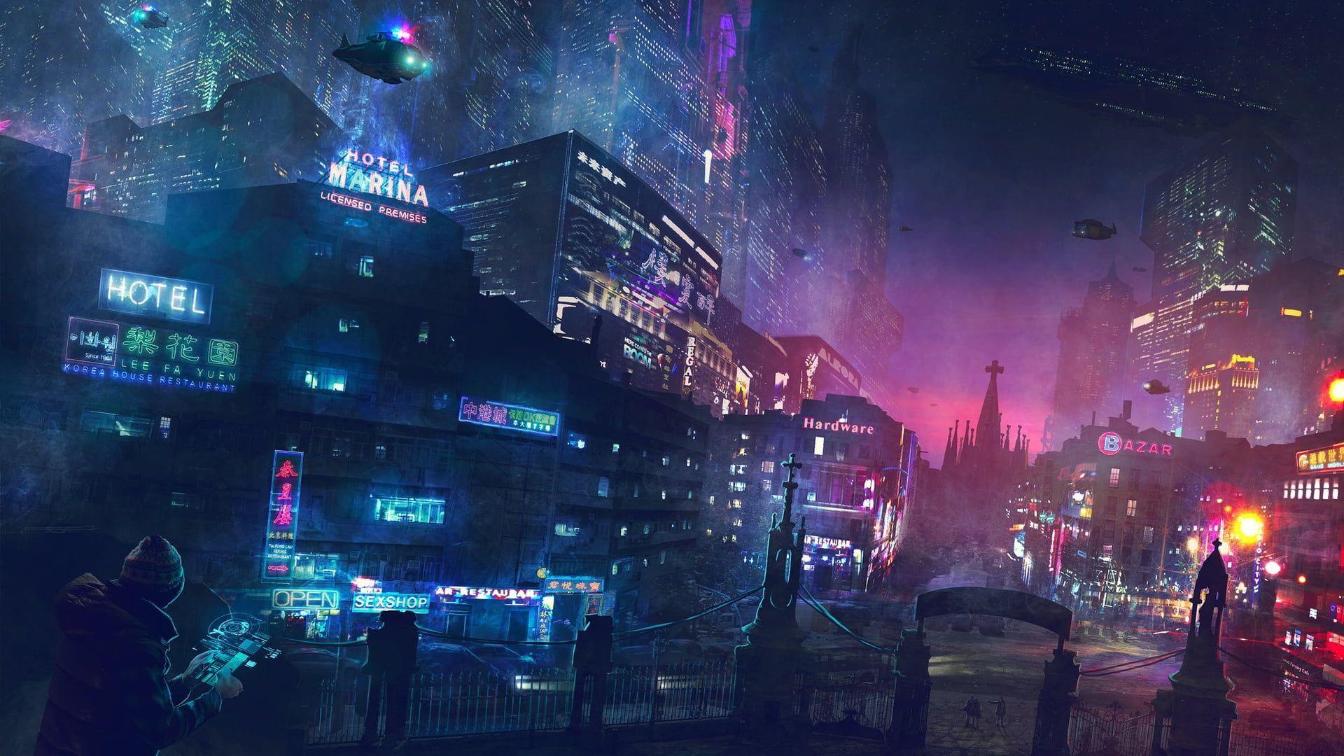 Cyber, Science Fiction, Digital Art, Concept Art - Cyberpunk Art HD  wallpaper