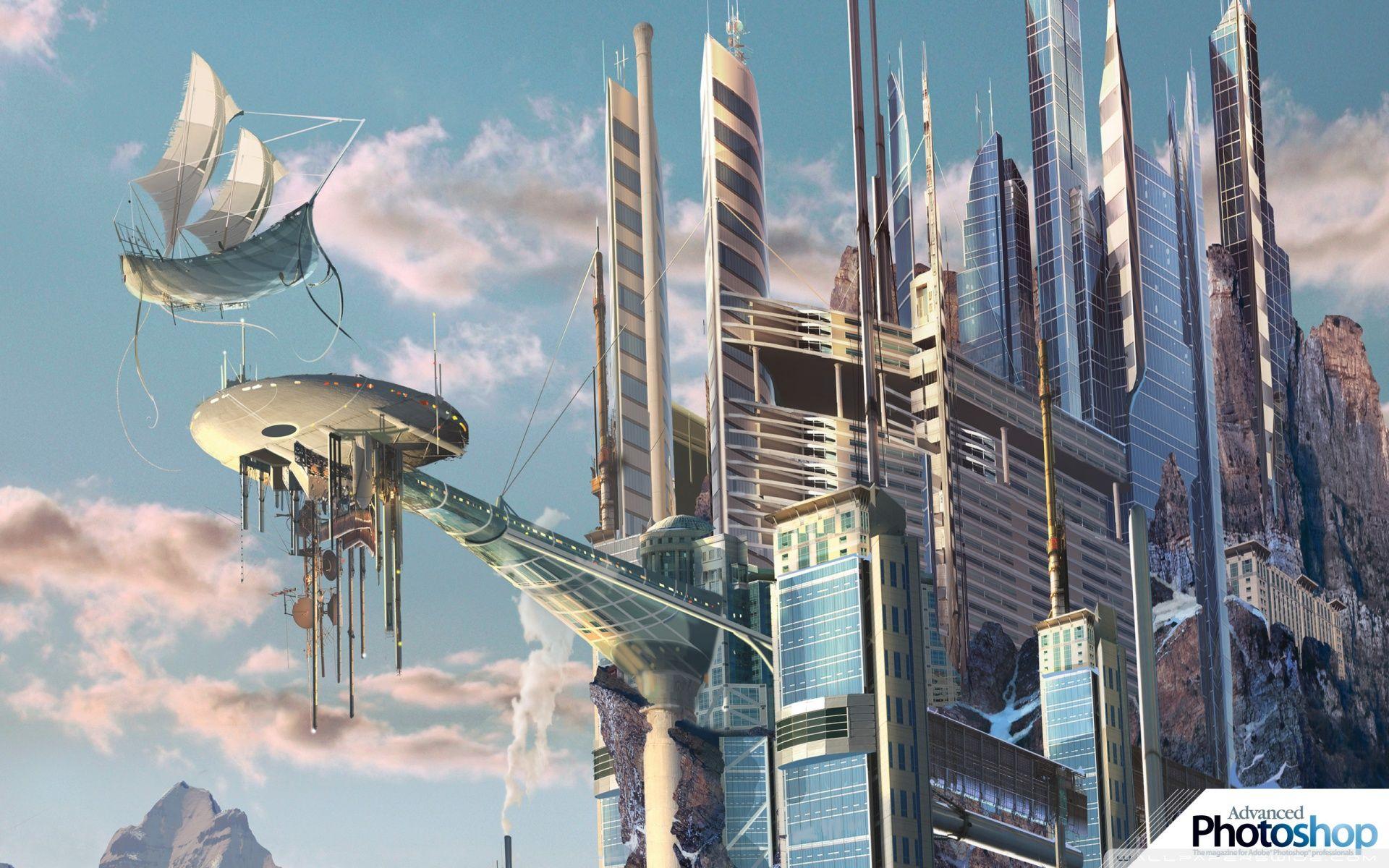1920x1200 Futuristic Buildings Ultra HD Desktop Background Wallpaper