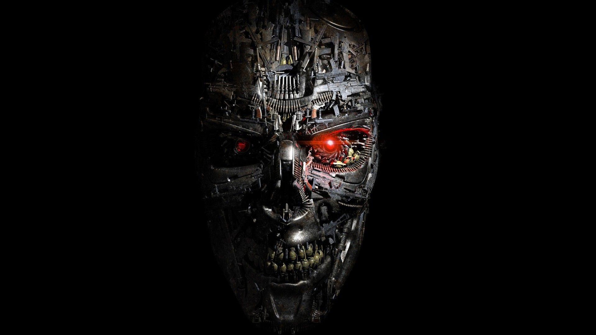 1920x1080 Terminator Genisys, Robot, Cyborg, Face, Red Eyes, Science Fiction