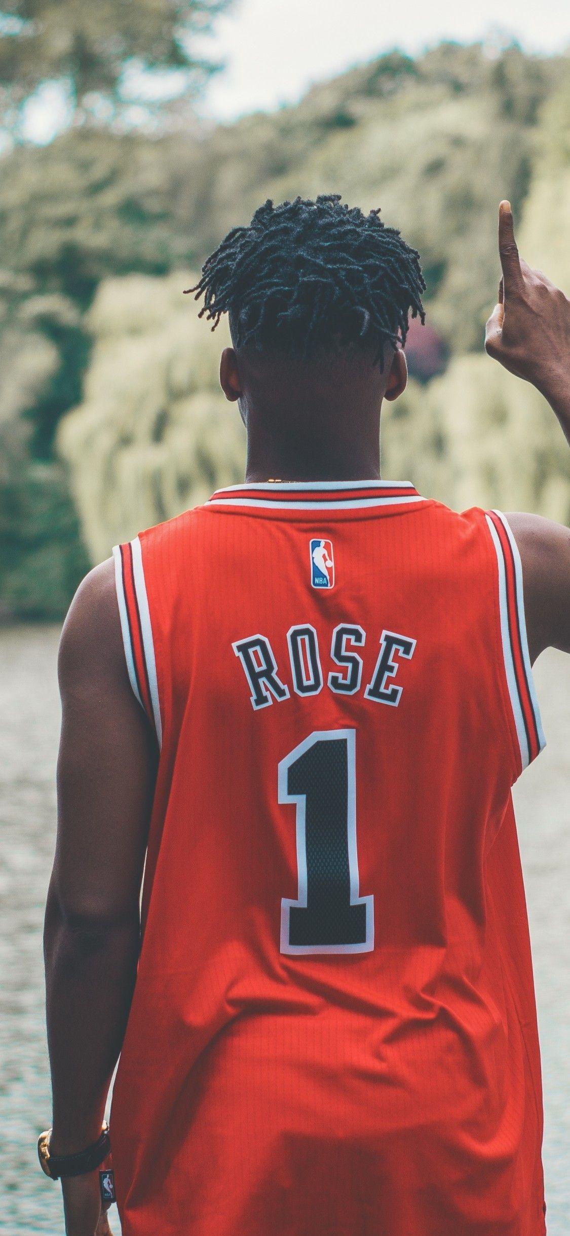 1125x2436 Chicago Bulls, Nba, Derrick Rose, Back View, Basketball