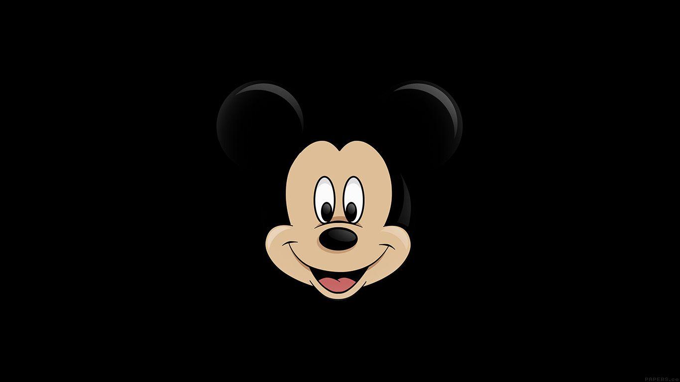 1366x768 wallpaper for desktop, laptop. mickey mouse dark logo disney