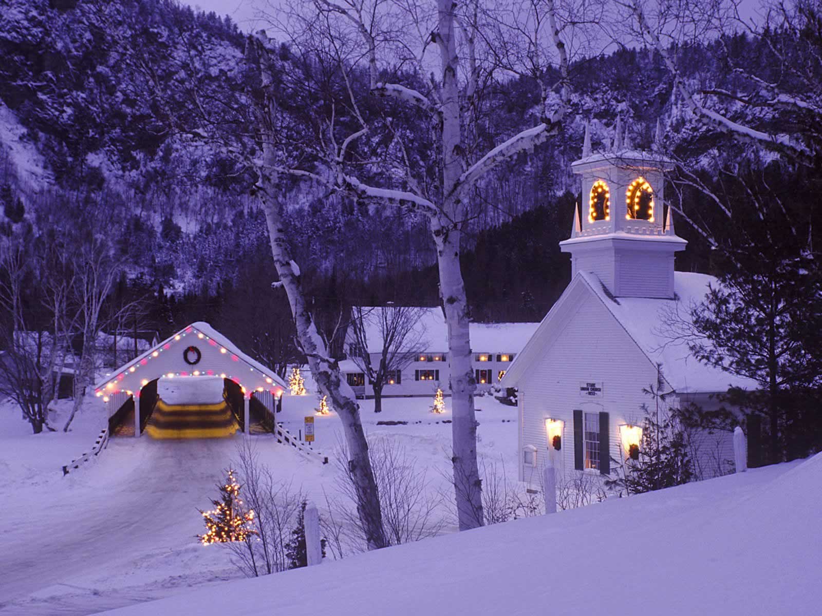 1600x1200 Christmas Landscape Wallpaper