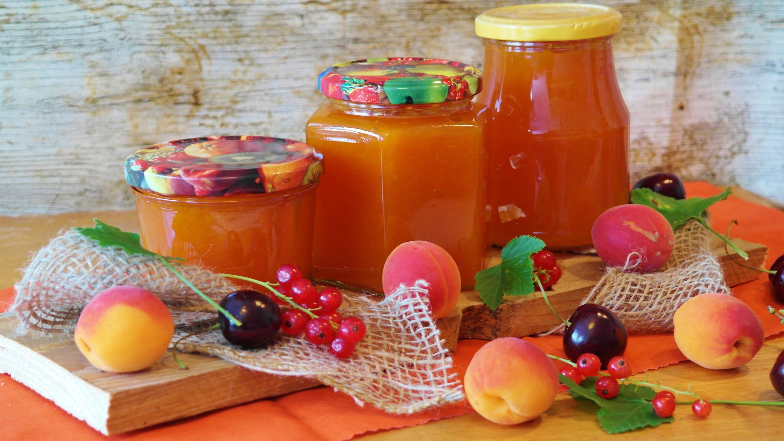 2560x1440 Food Fruit Jam Apricots Cook Recipe Wallpaper Full HD Desktop