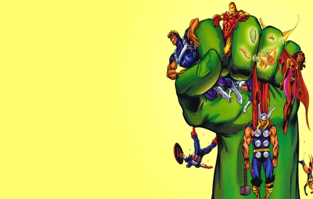 1332x850 Wallpaper fist, iron man, marvel, comic, Thor, captain America