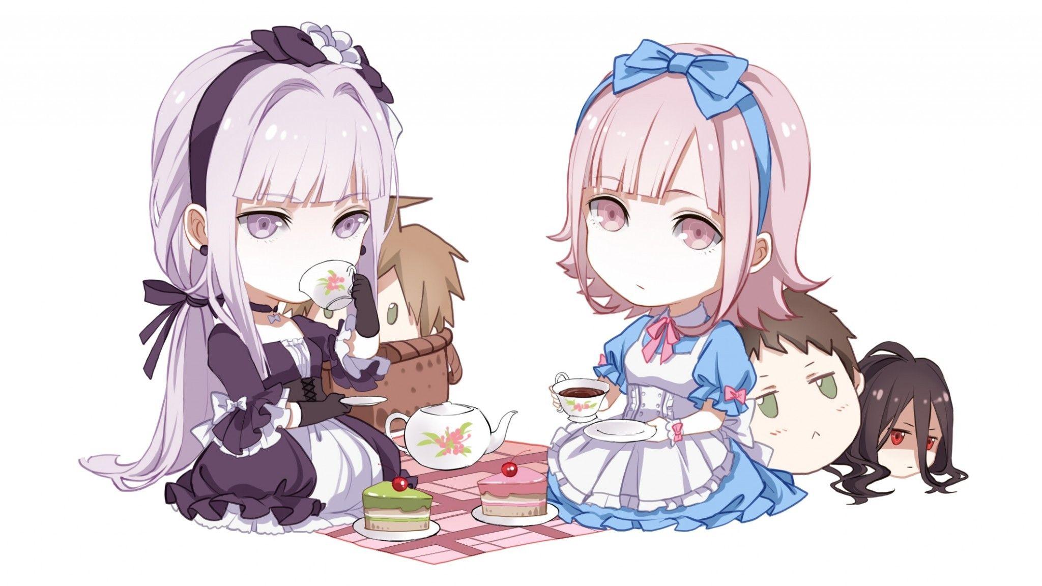 2048x1152 Download 2048x1152 Danganronpa Nanami Chiaki, Coffee, Cake