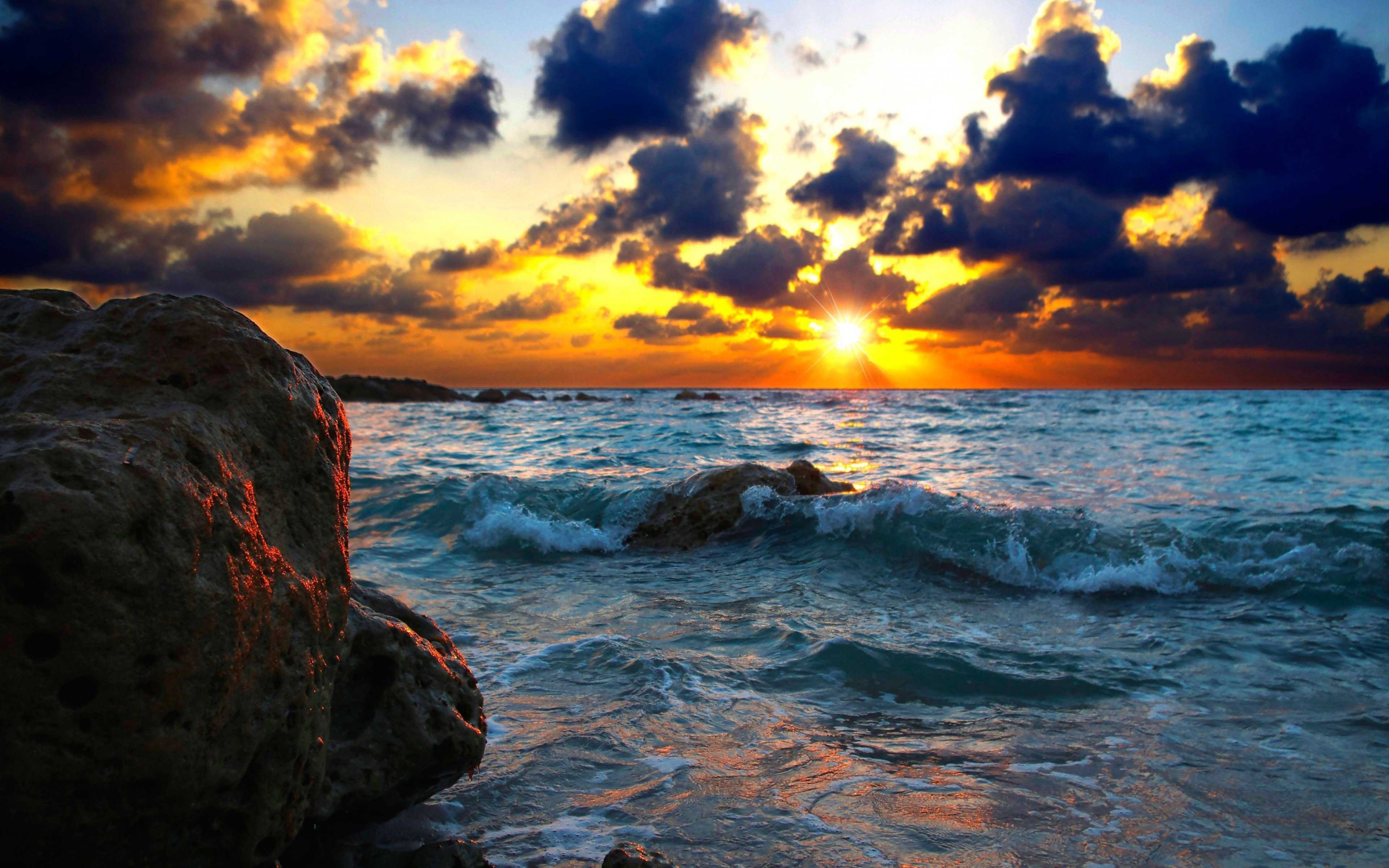 3840x2400 Sea Sunset HD Wallpaper (3840x2400)