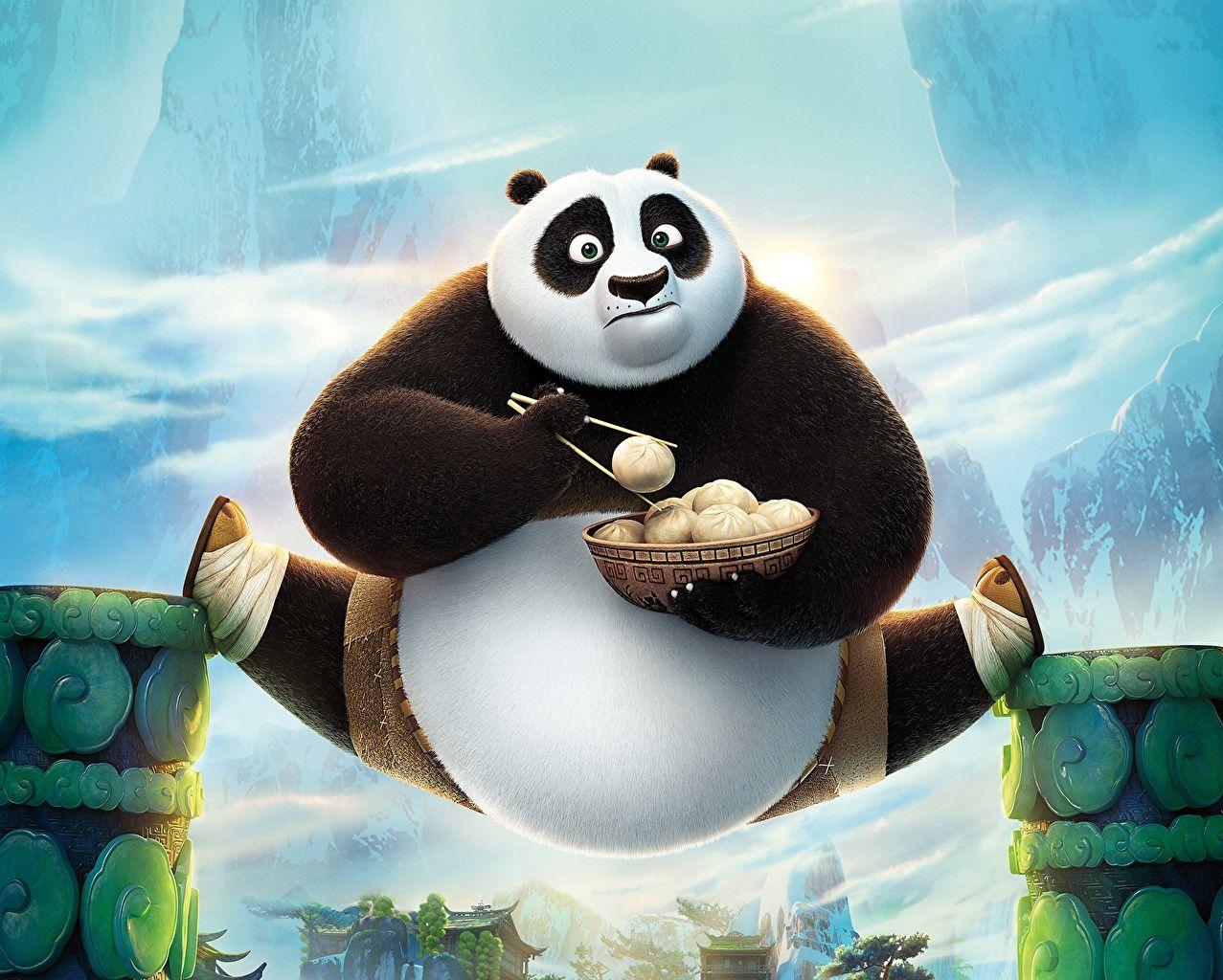 1277x1024 Desktop Wallpaper Kung Fu Panda Giant panda bear Cartoons animal