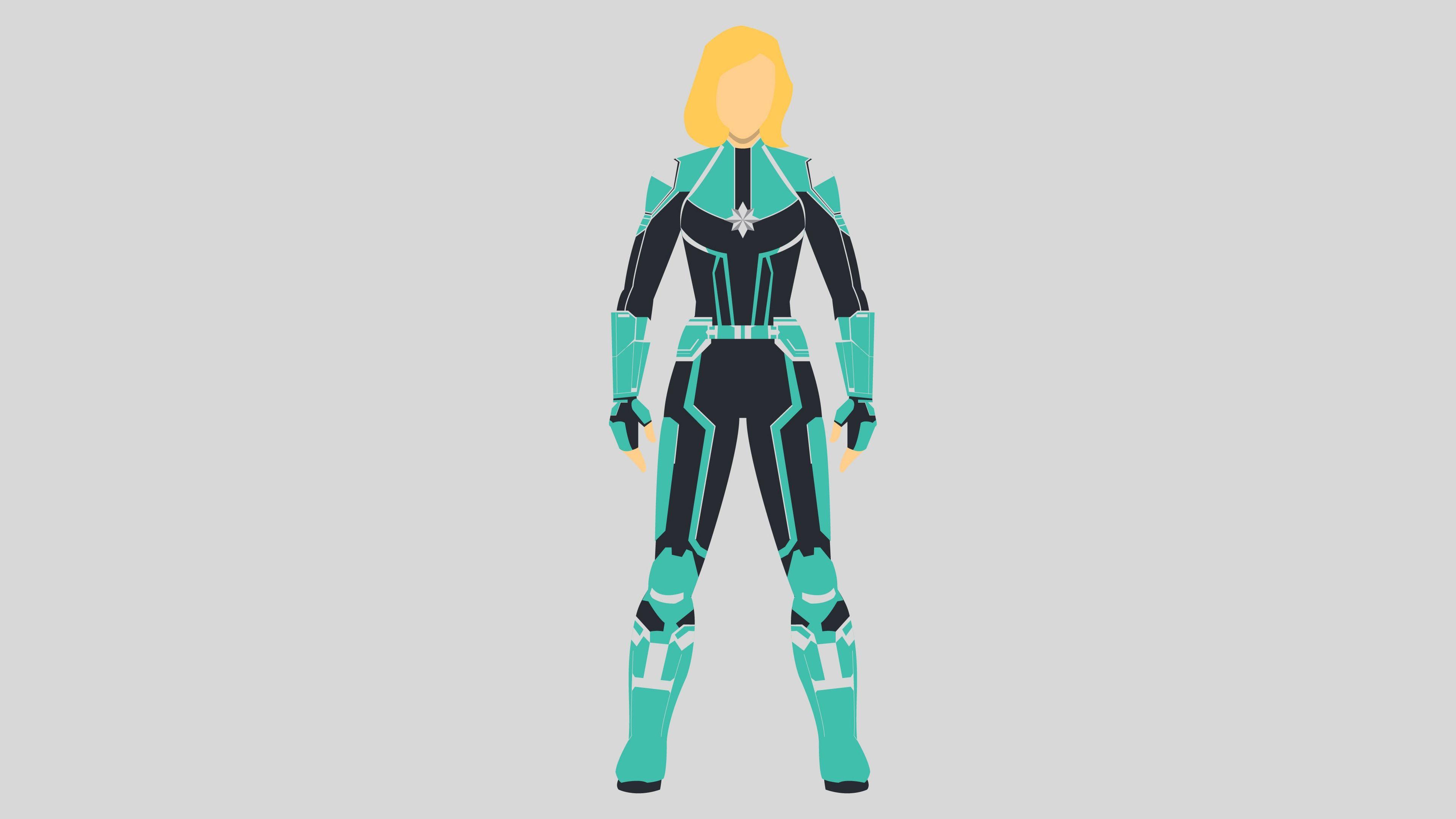3840x2160 Download Captain Marvel 2019 Minimal Art 4K resolution 16:9 ratio