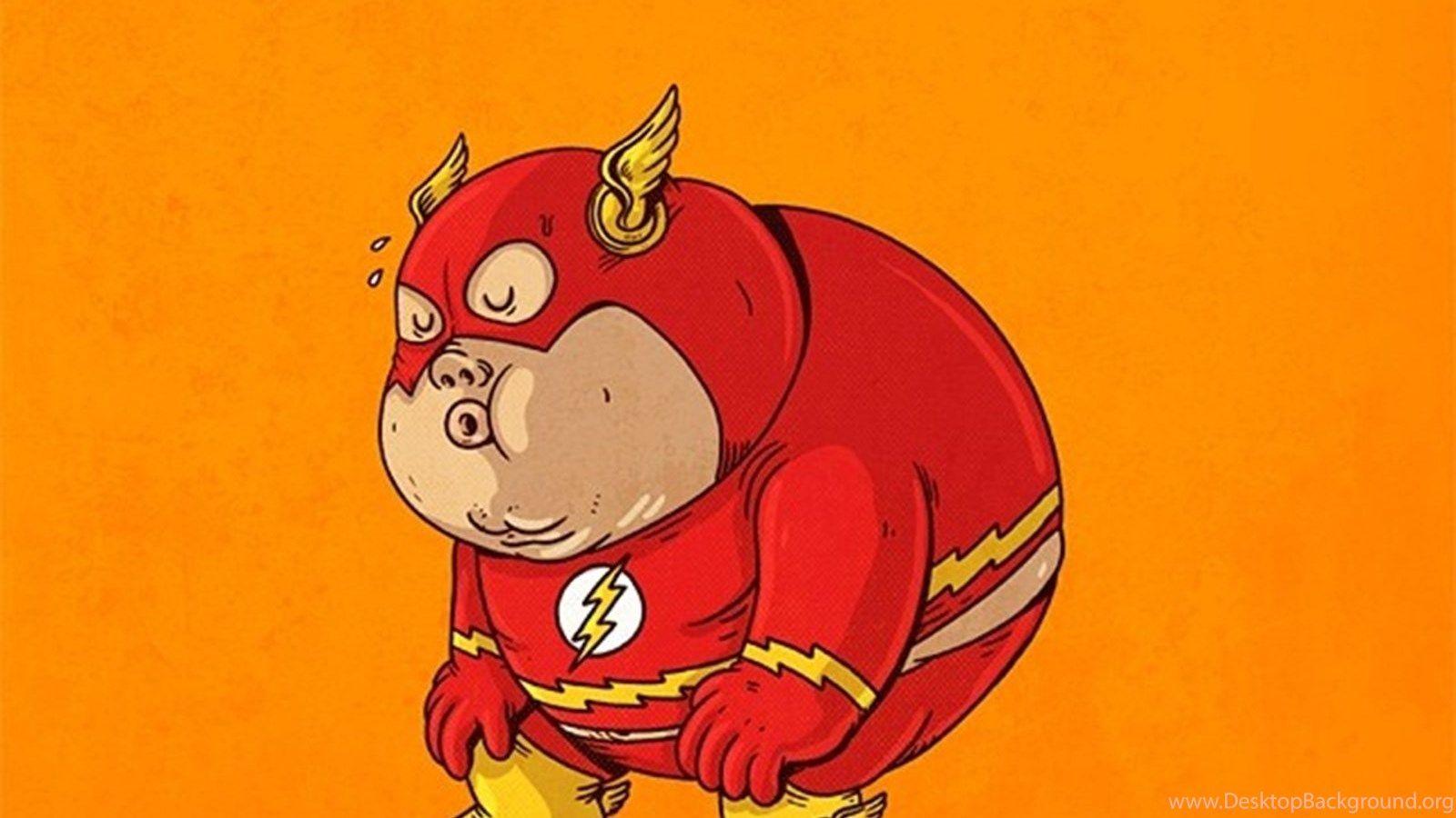 1600x900 Flash Fat Superhero Dc comics Comics Cartoon Wallpaper Desktop