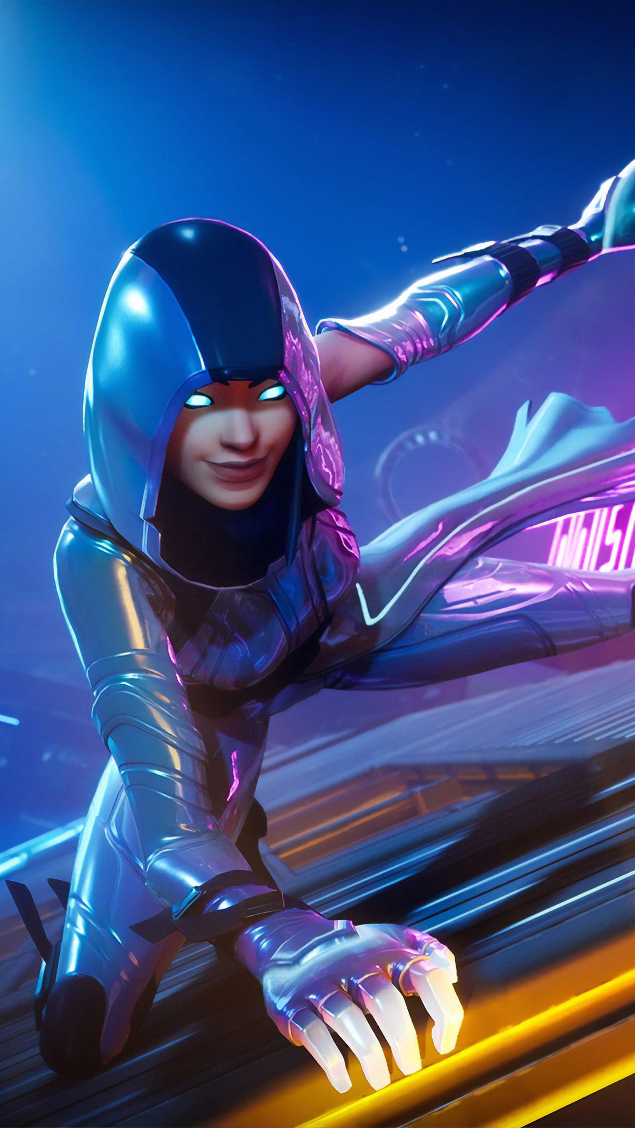 2160x3840 Neon Glow Skin Fortnite Free 4K Ultra HD Mobile Wallpaper