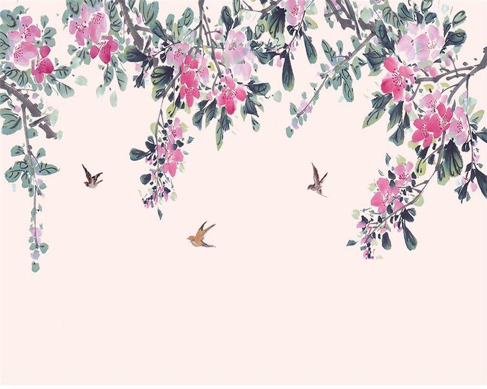 1000x800 Beibehang Home decoration murals watercolor plum blossom national