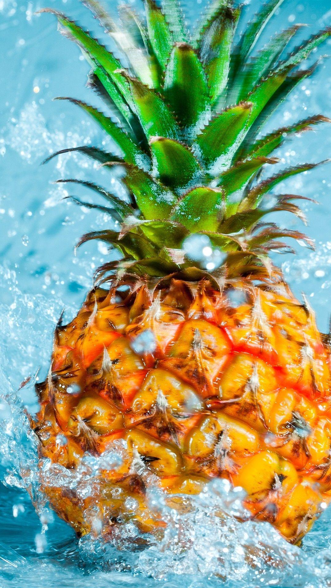 1080x1920 Pineapple Falling In Water, Splash 1080x1920 IPhone 8 7 6 6S Plus