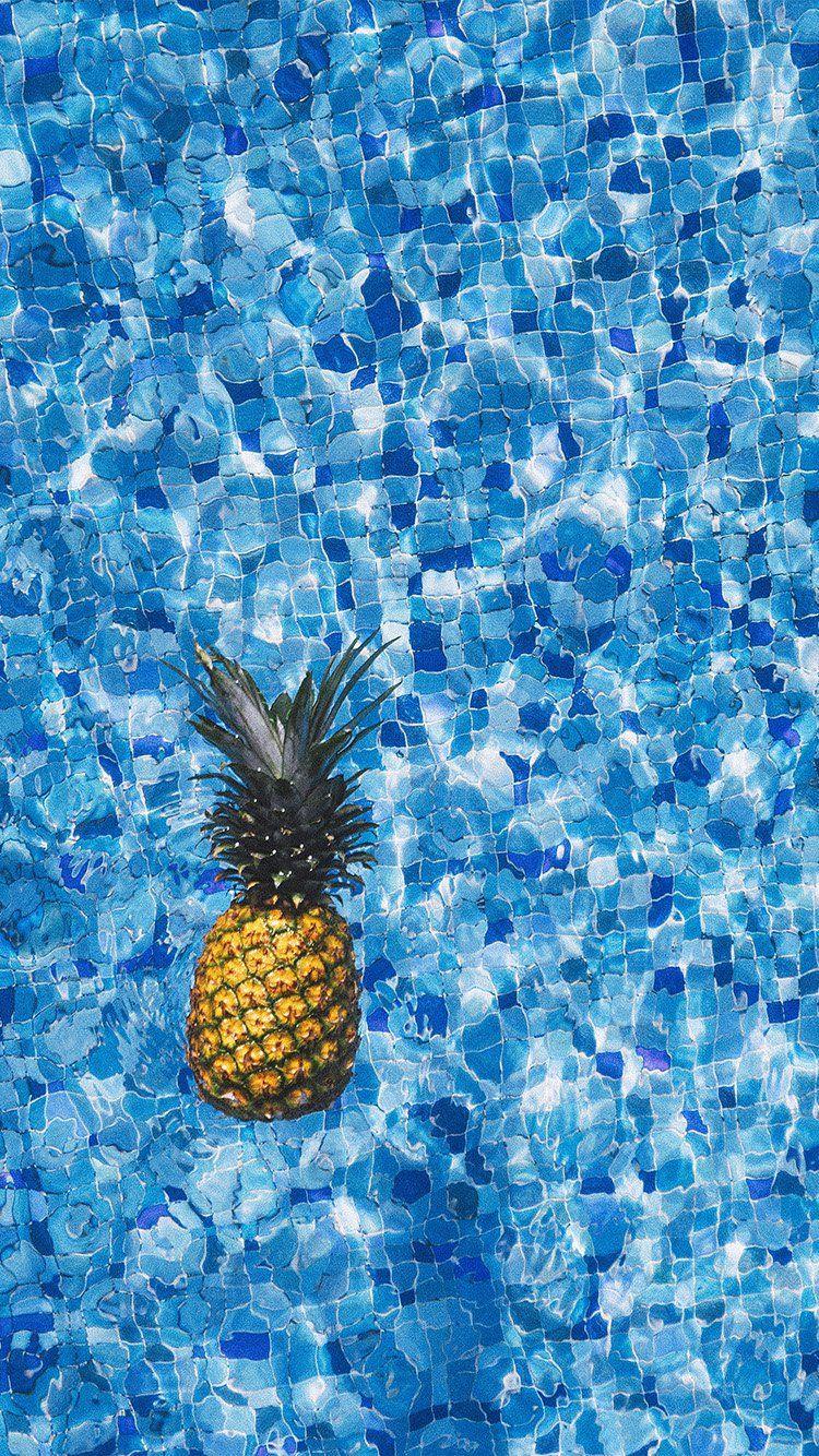 750x1334 SEA WATER PINEAPPLE SWIM RIPPLE WAVE BLUE WALLPAPER IPHONE HD