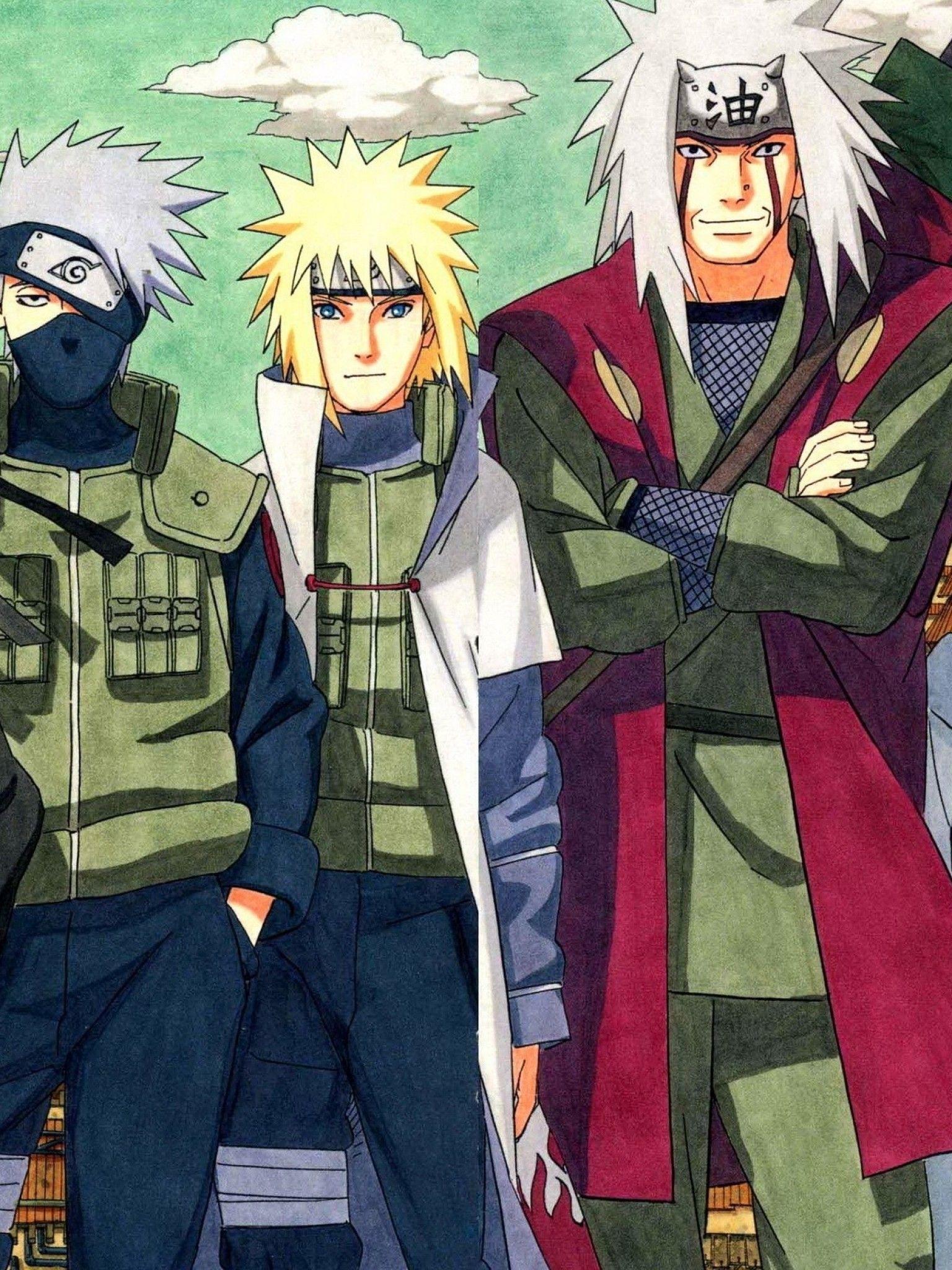 1536x2048 Download 1536x2048 Naruto, Kakashi, Jiraiya, Minato, Sandaime