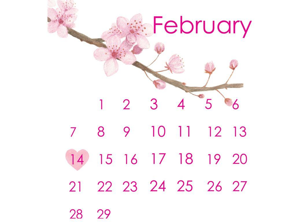 1024x768 Free Cherry Blossom Watercolor Calendar Paint It Blog