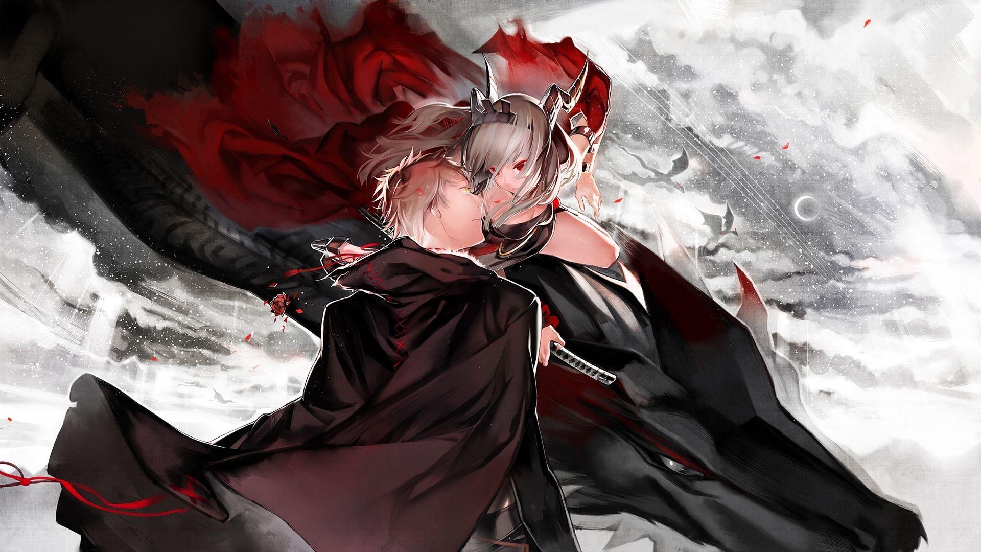 1920x1080 Darkstalkers women wings succubus long hair eyepatch green hair