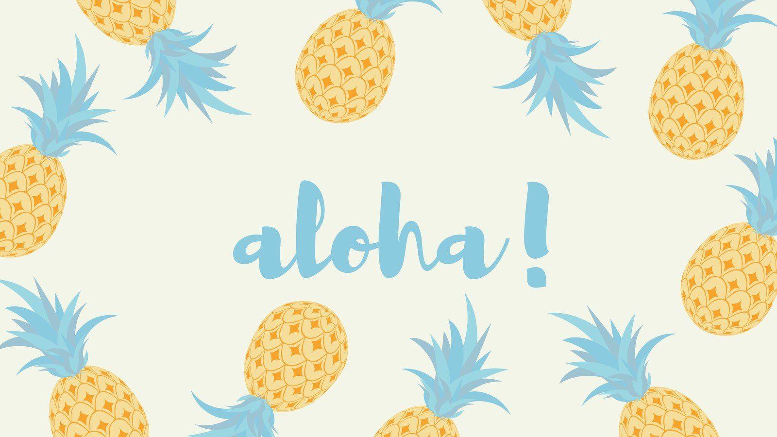 1600x900 Pastel Tropical Patterned Pineapple Desktop Wallpaper
