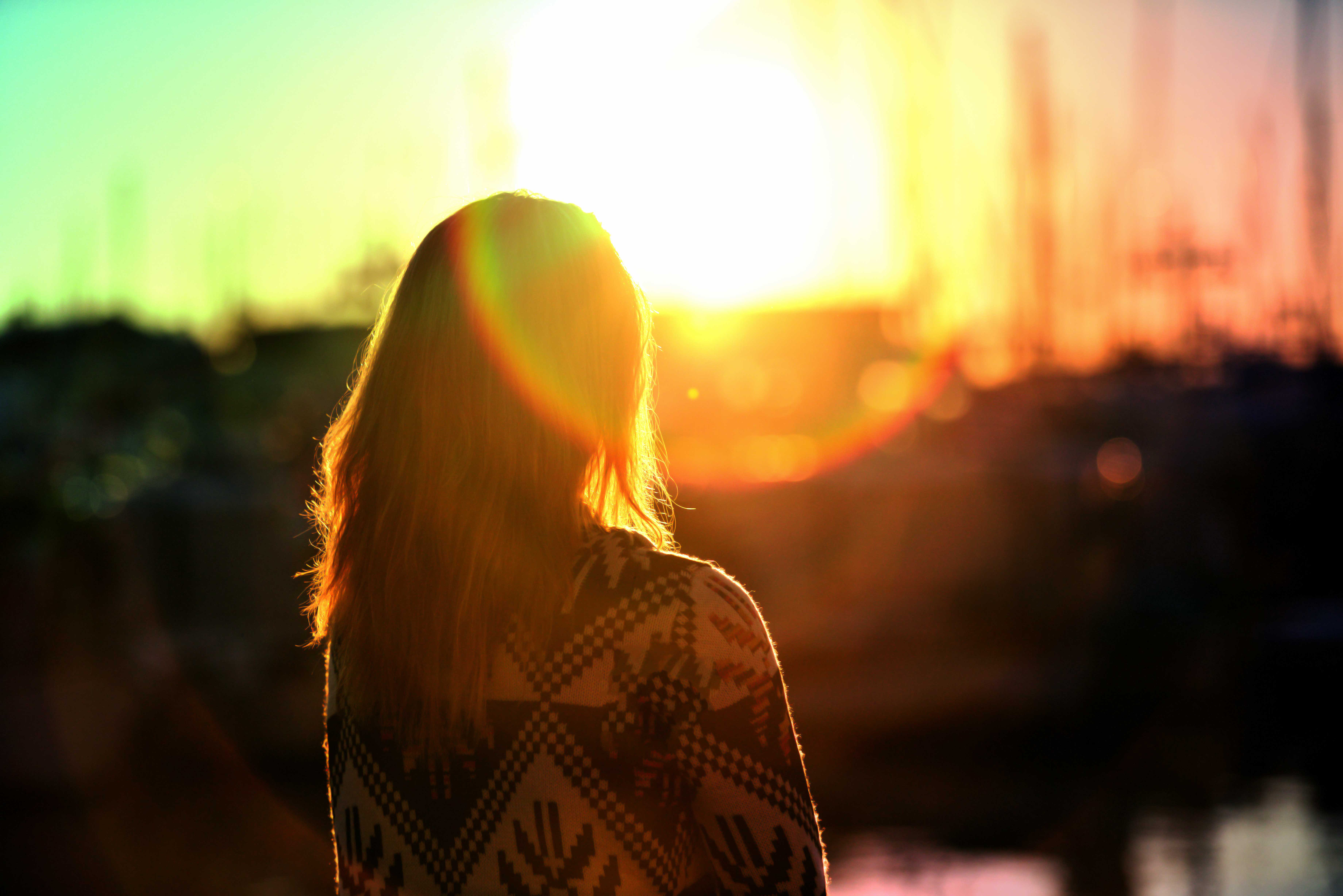 7360x4912 Alone Girl Wallpaper