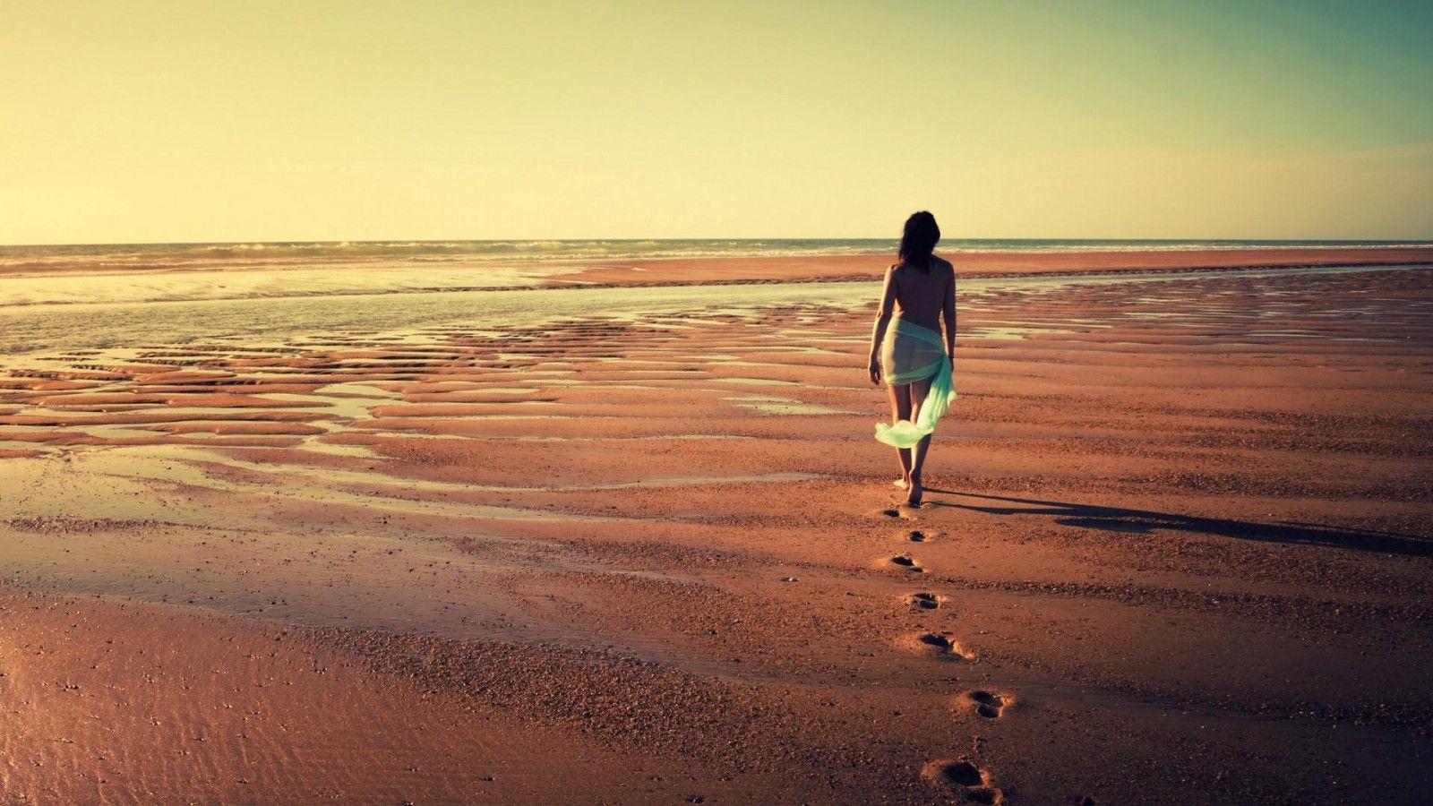 1600x900 Alone Girl At Sea Wallpaper Cover Photo For Girls
