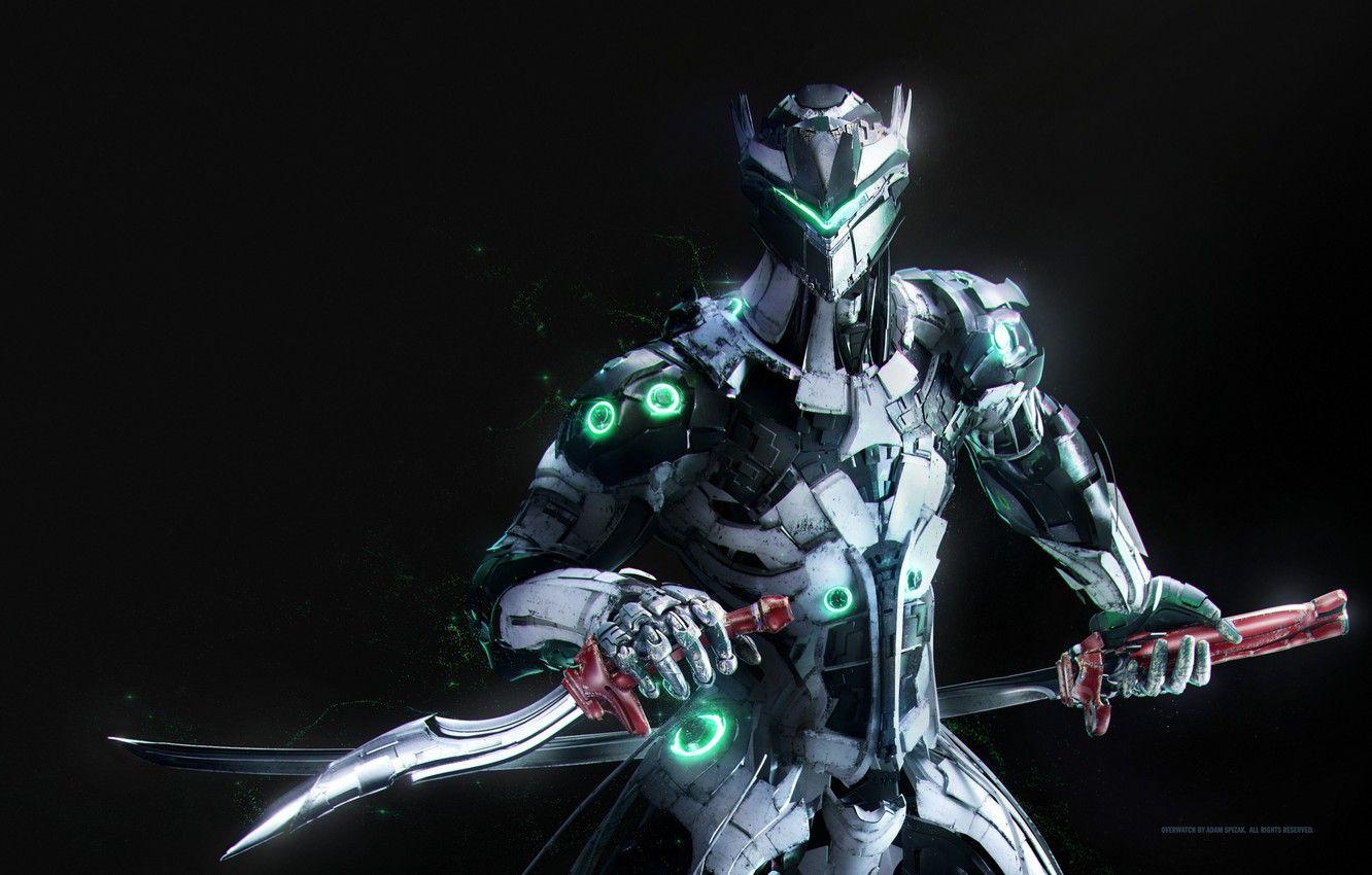 1332x850 Wallpaper game, mecha, katana, ken, blade, dragon, ninja, suit