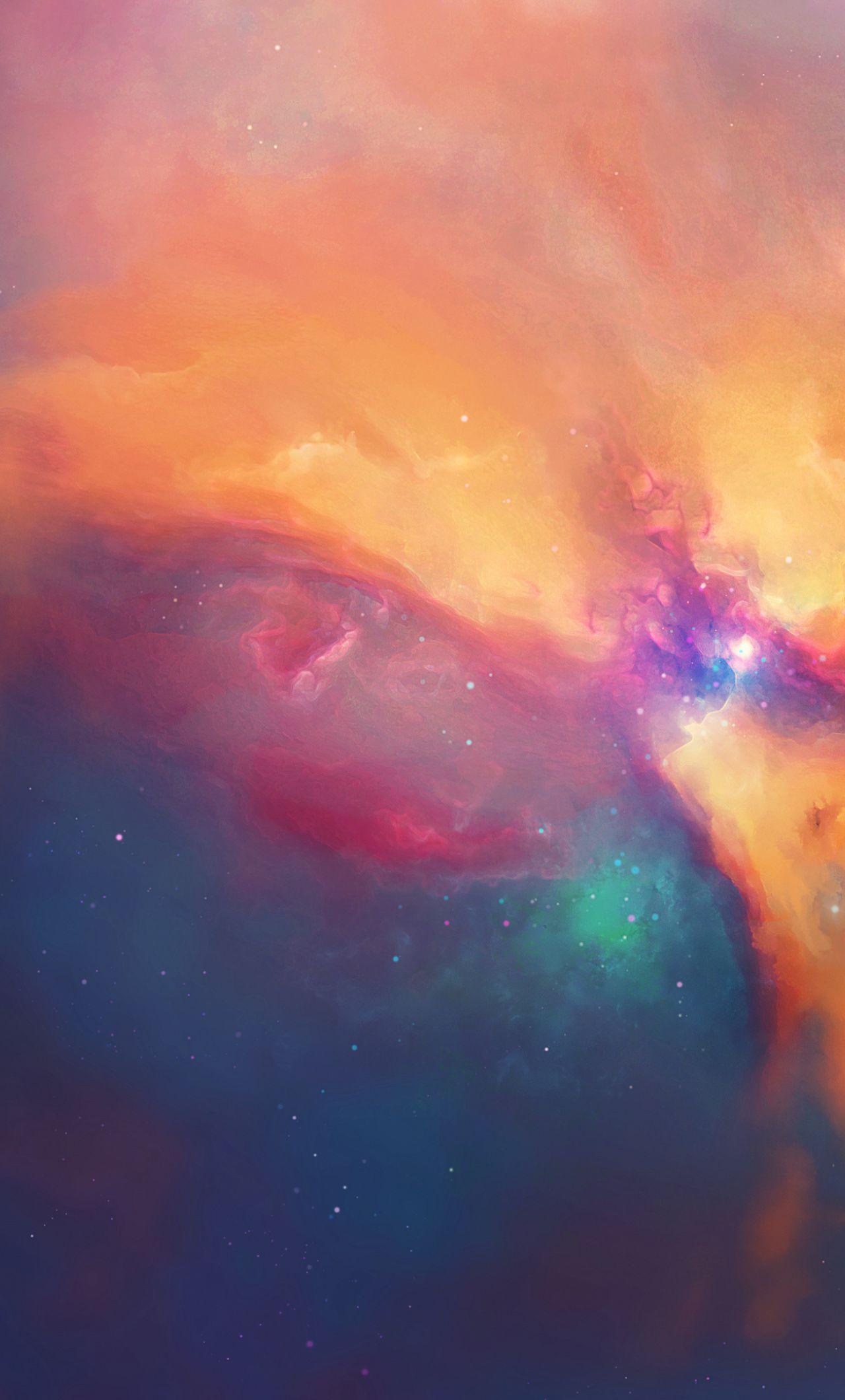 1280x2120 Cosmos, nebula, universe, colorful clouds, art wallpaper