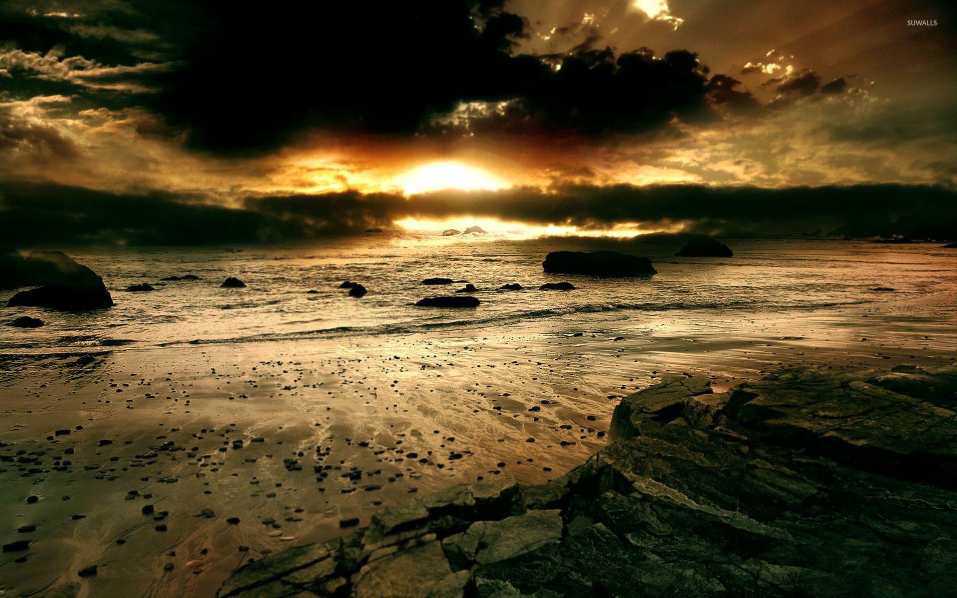 1920x1200 Cloudy sunset wallpaper wallpaper