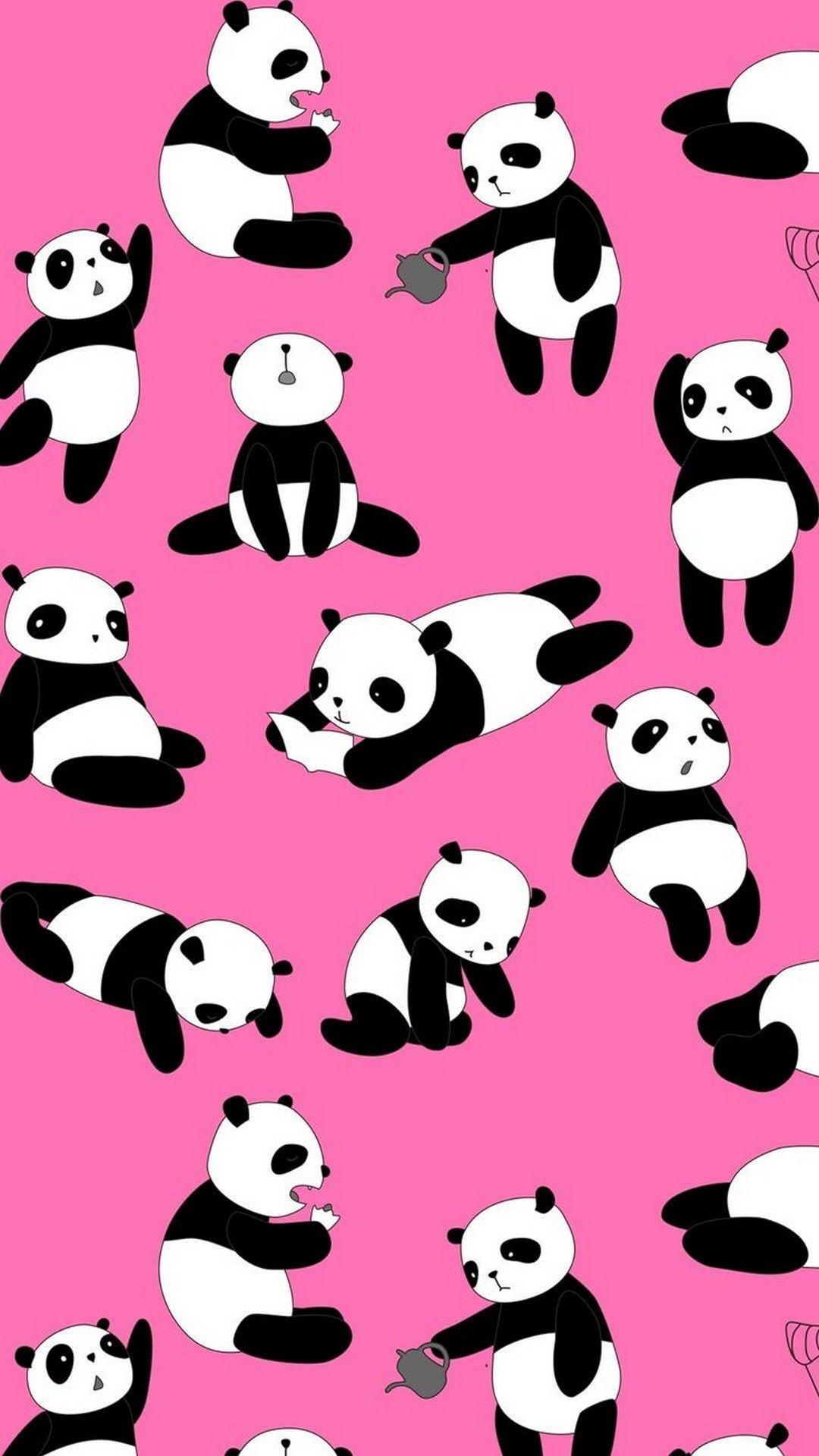 Cute Pink Panda Wallpapers Top Free Cute Pink Panda Backgrounds Wallpaperaccess