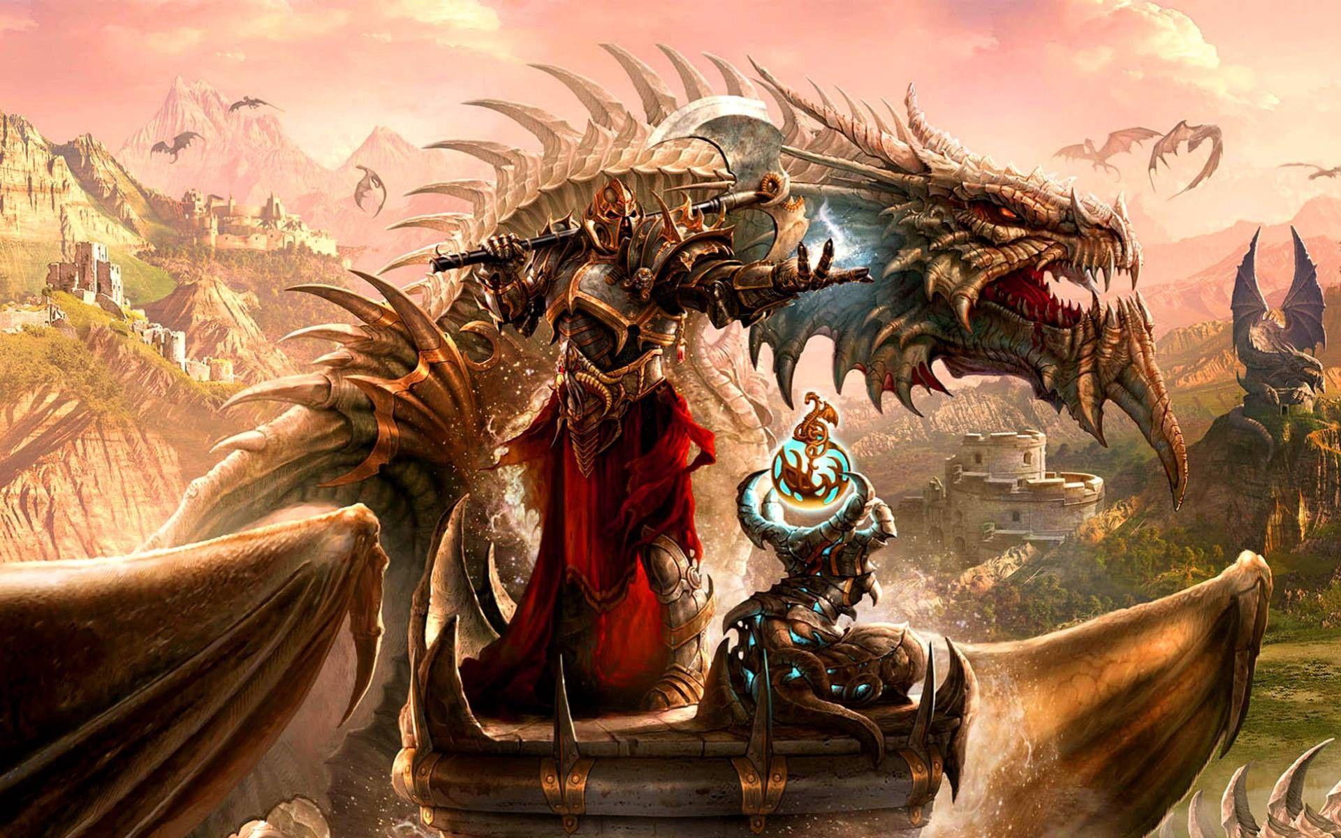 1920x1200 video games, wings, dragons, kingdom, fantasy art, armor, magic