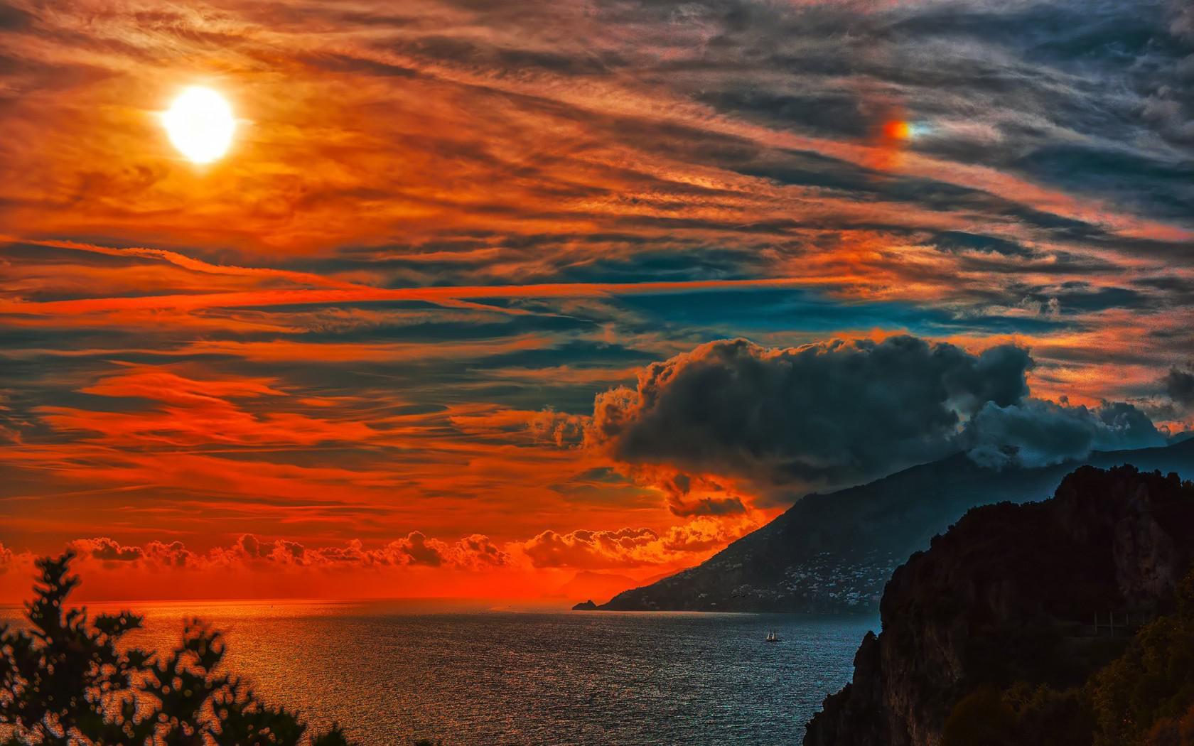 1680x1050 Cloudy Sunset Sky Wallpaper and Background Imagex1050