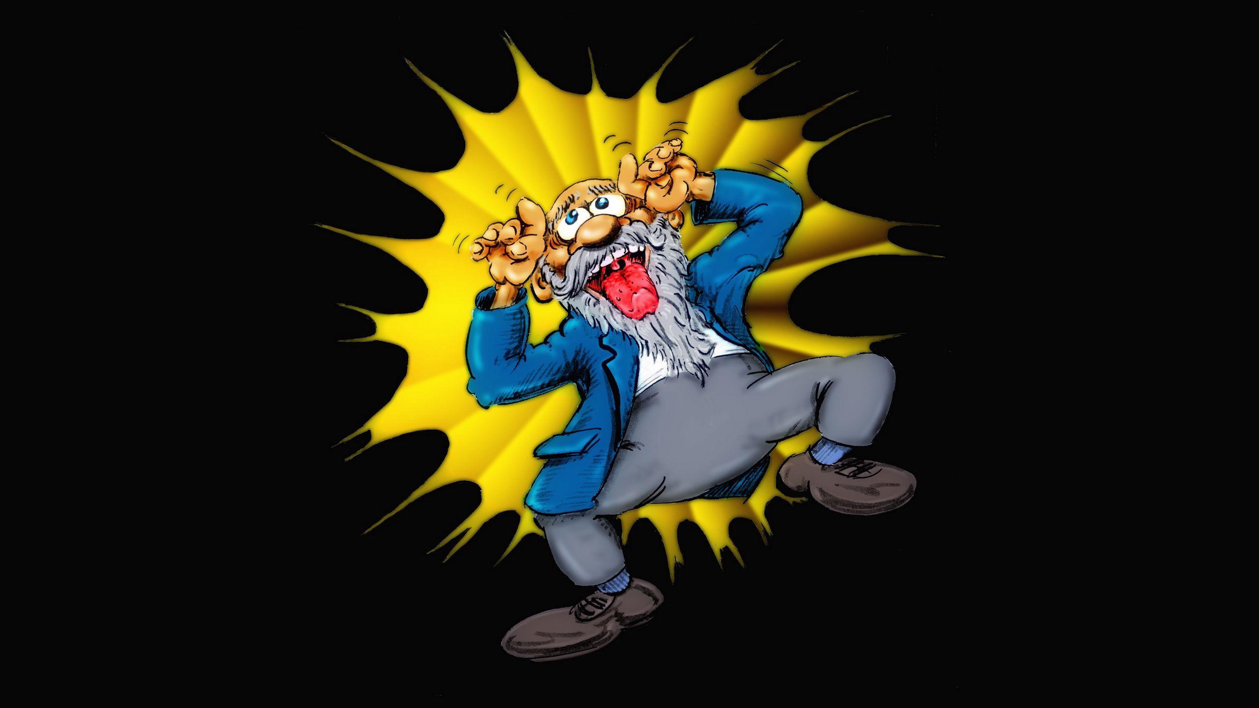 2560x1440 Download wallpaper 2560x1440 grandfather, funny, fun, art