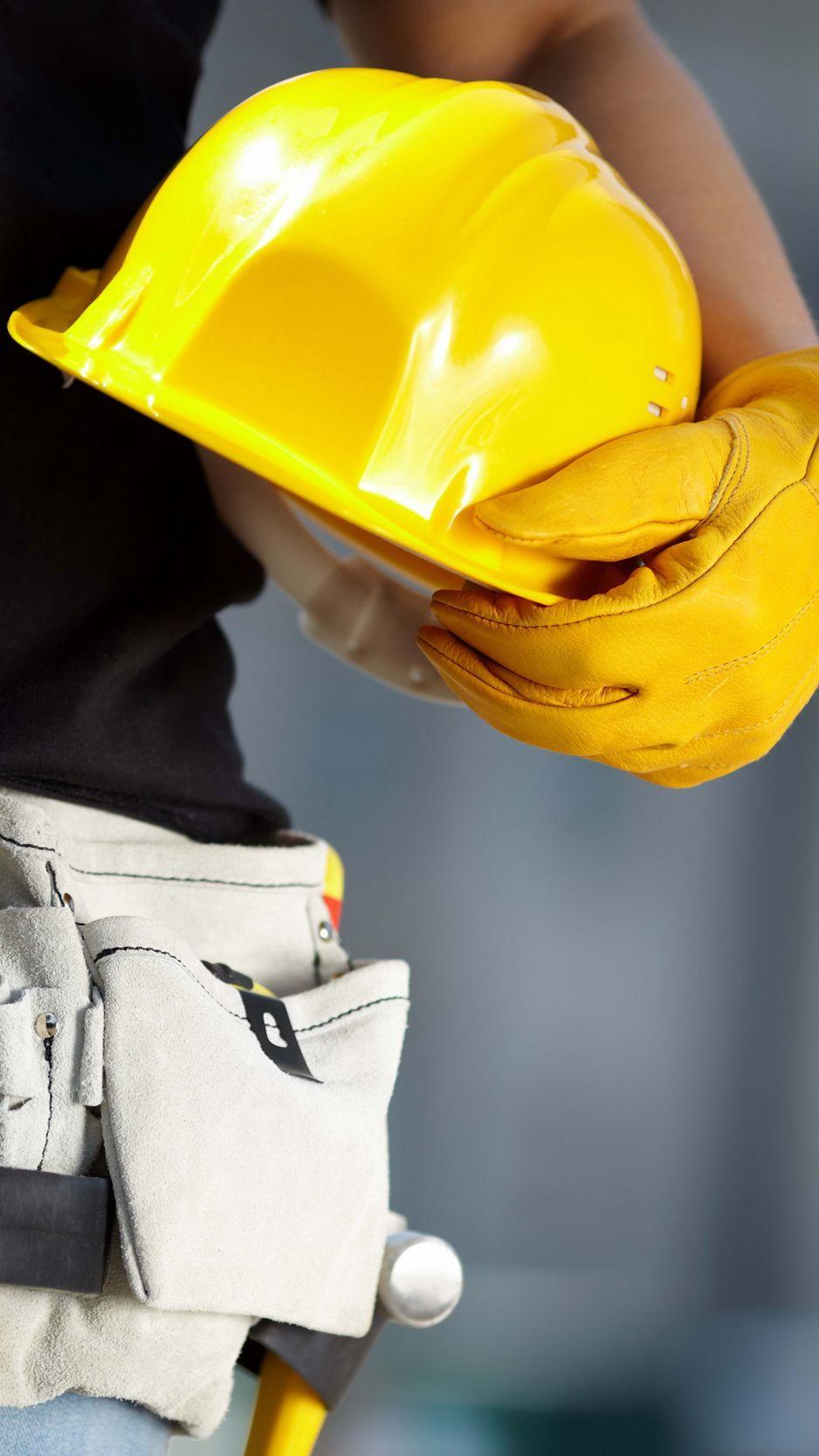 938x1668 Download Wallpaper 938x1668 Construction, Helmet, Arm Iphone 8 7