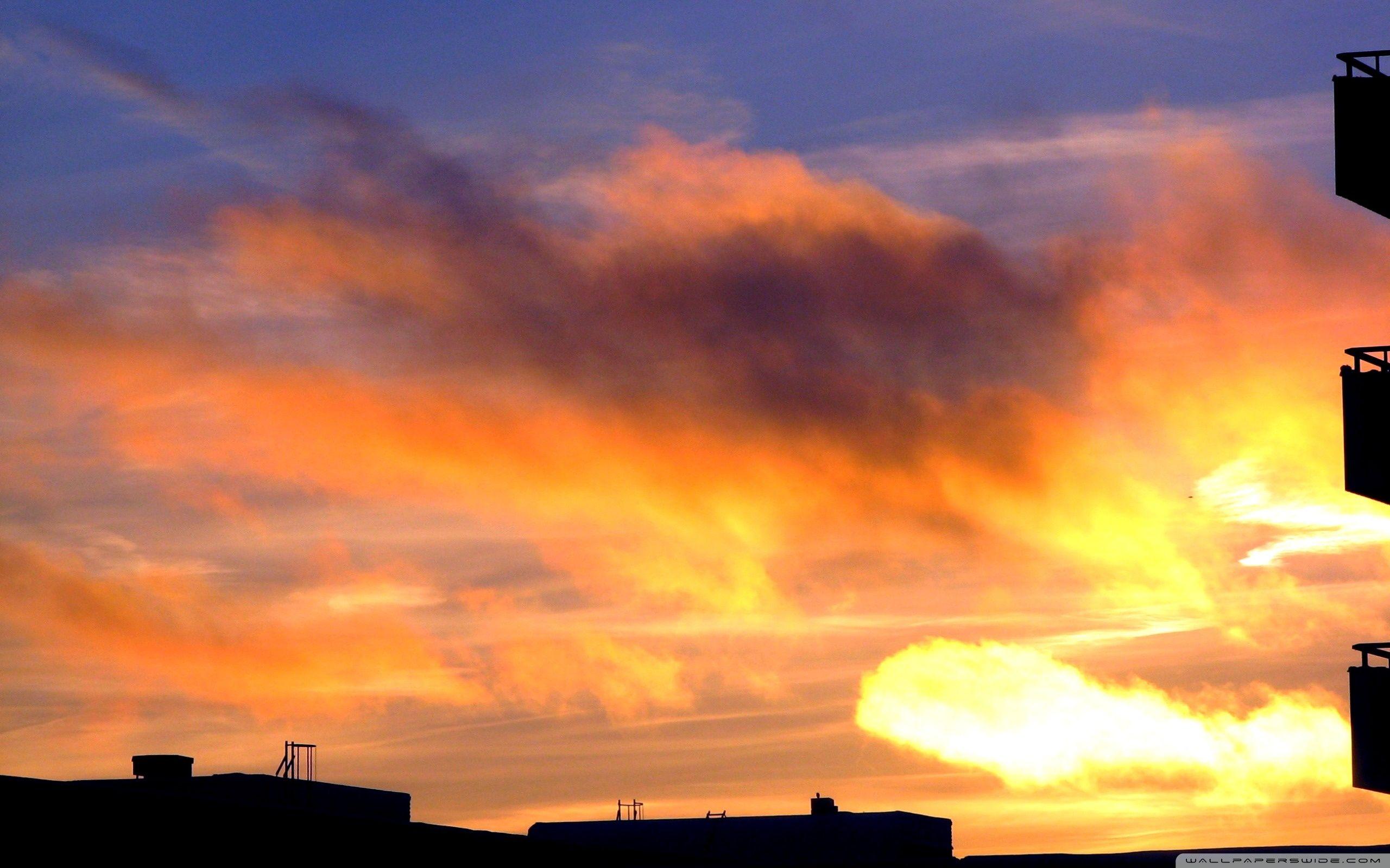 2560x1600 Orange Clouds Ultra HD Desktop Background Wallpaper for 4K UHD TV
