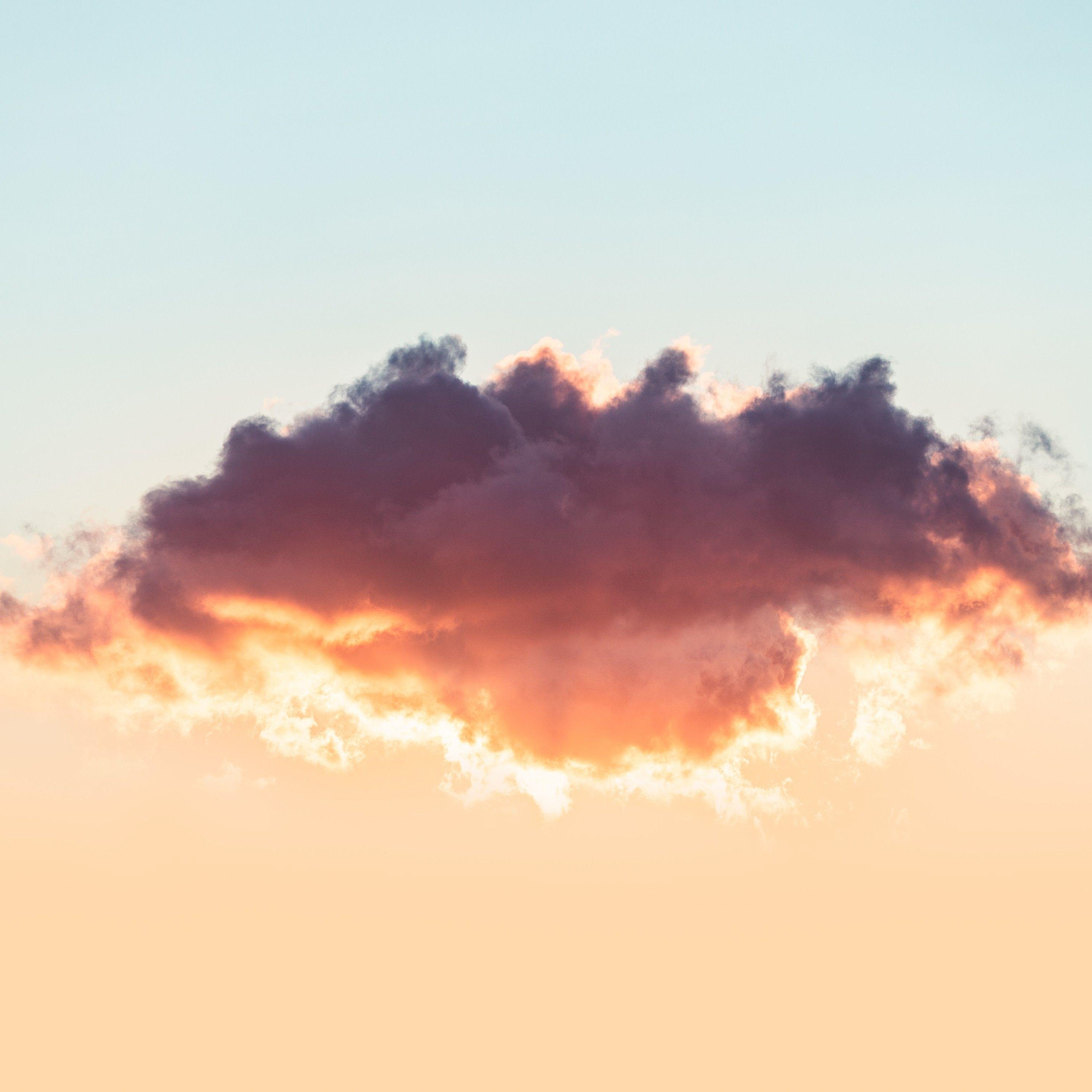 2932x2932 Black Orange Clouds 5k iPad Pro Retina Display HD 4k