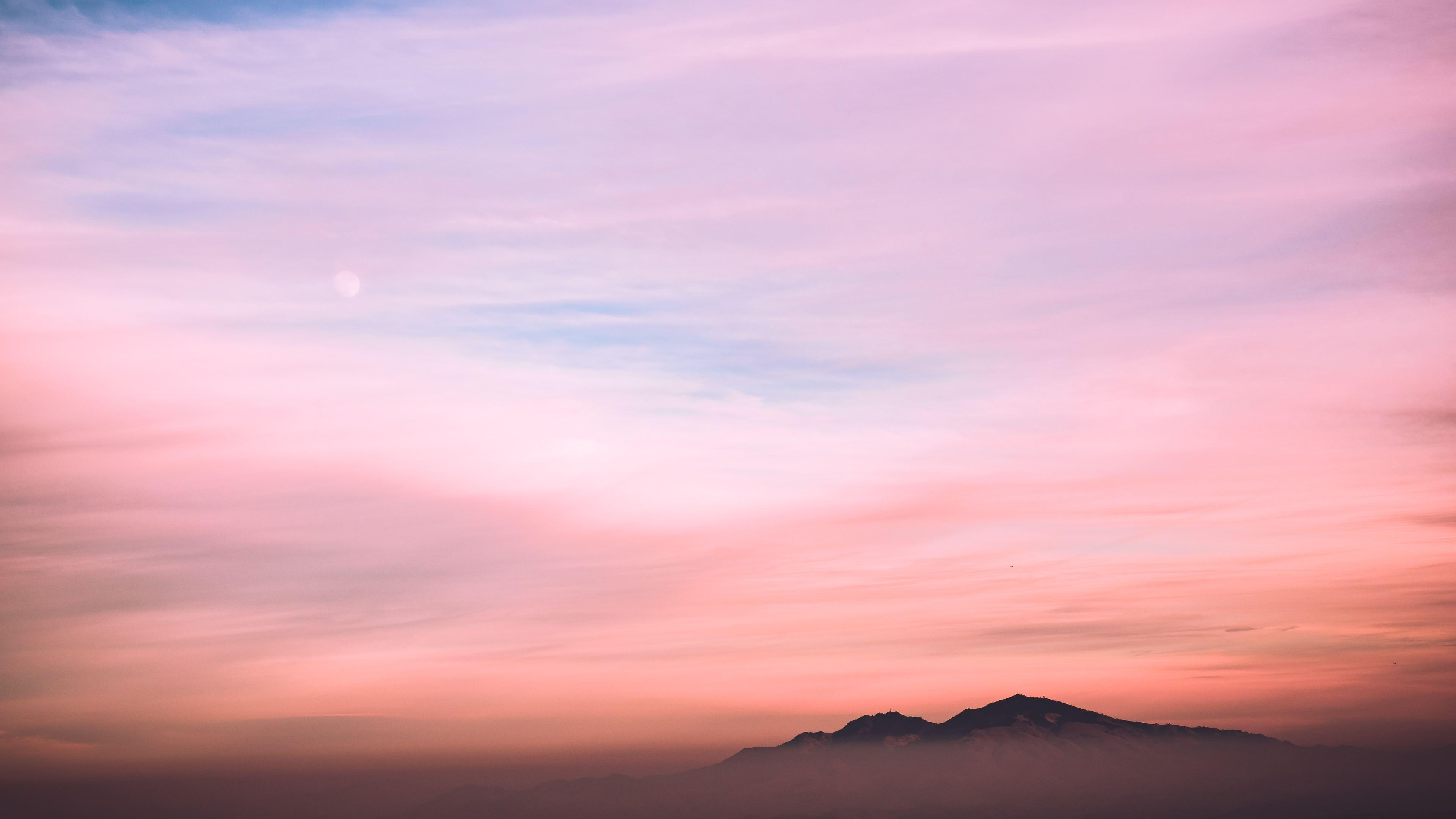 3840x2160 Wallpaper 4k Orange Cloudy Sky Mountains Sun 4k 4k Wallpaper, 5k