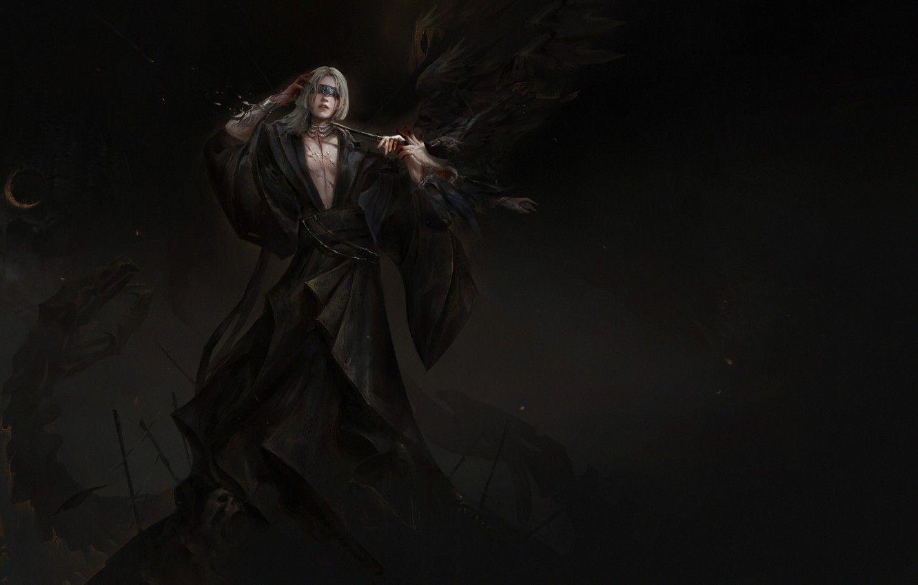 1332x850 Wallpaper Dark, Blonde, Wizard, Art, Girl, Style, Creepy, Magic