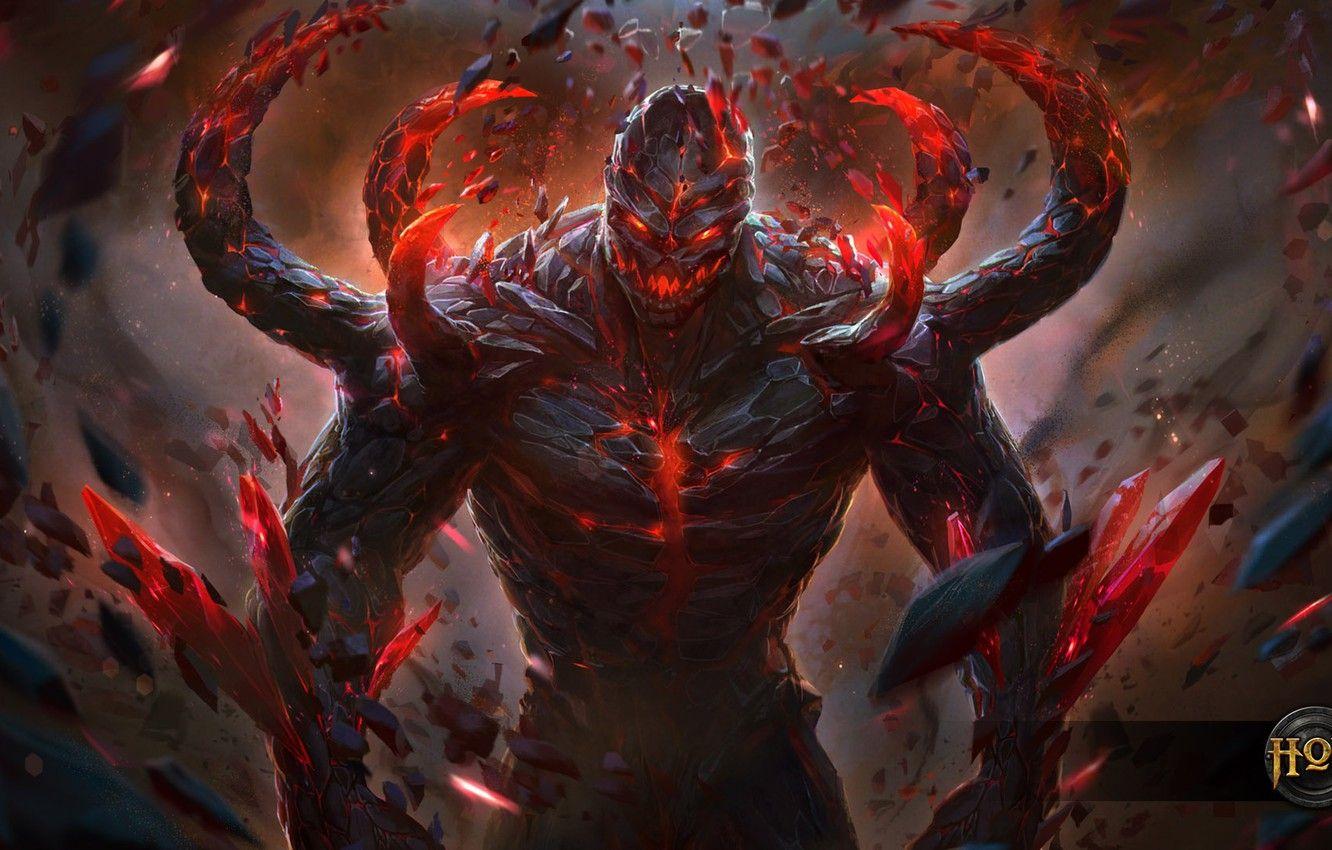 1332x850 Wallpaper magic, monster, hon, Golem, Heroes of Newerth
