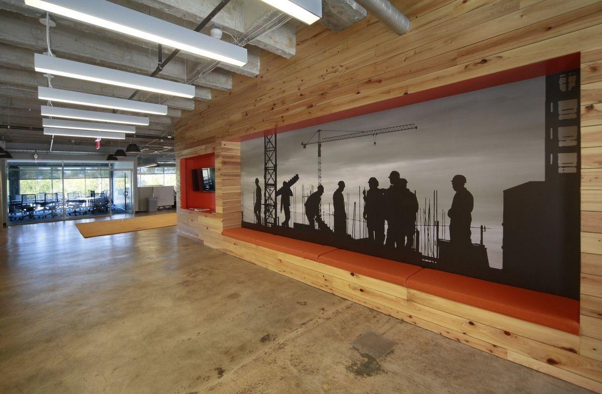 1200x785 Office wall graphics about construction silhouettes