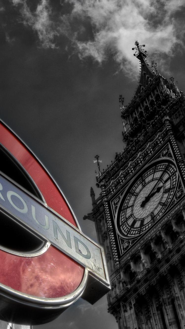 750x1334 Black and white london big ben cities wallpaper