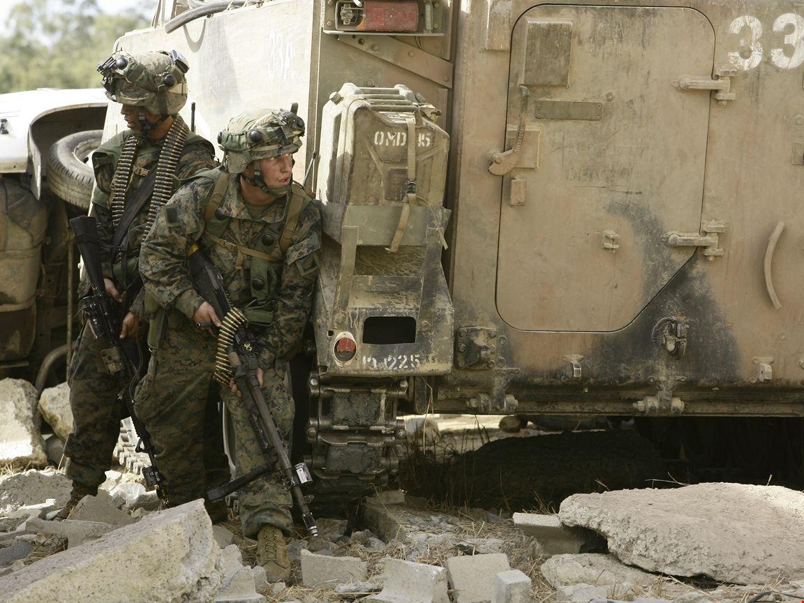 1152x864 3k U.S. Marine, soldier, training, rifle, vehicle, M LMG, U.S