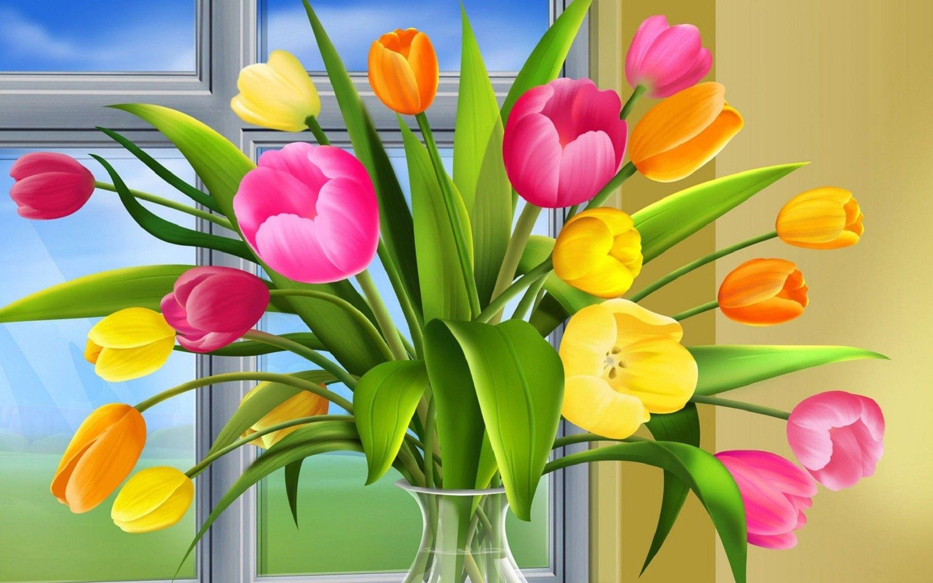 1920x1200 Wallpaper, computer, flowers, computers, brighten, colourful