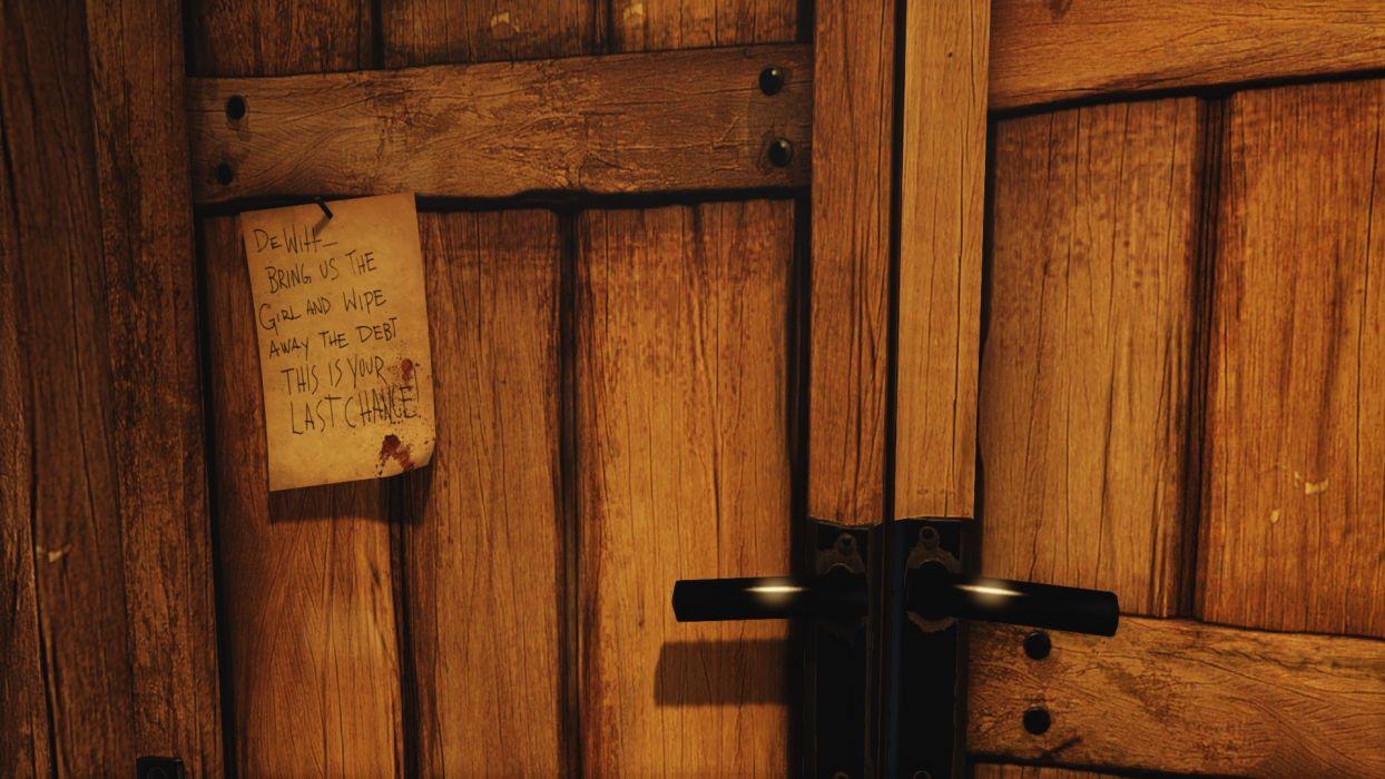 1244x700 Bioshock Bioshock Infinite Door Note Wood text dark wallpaper