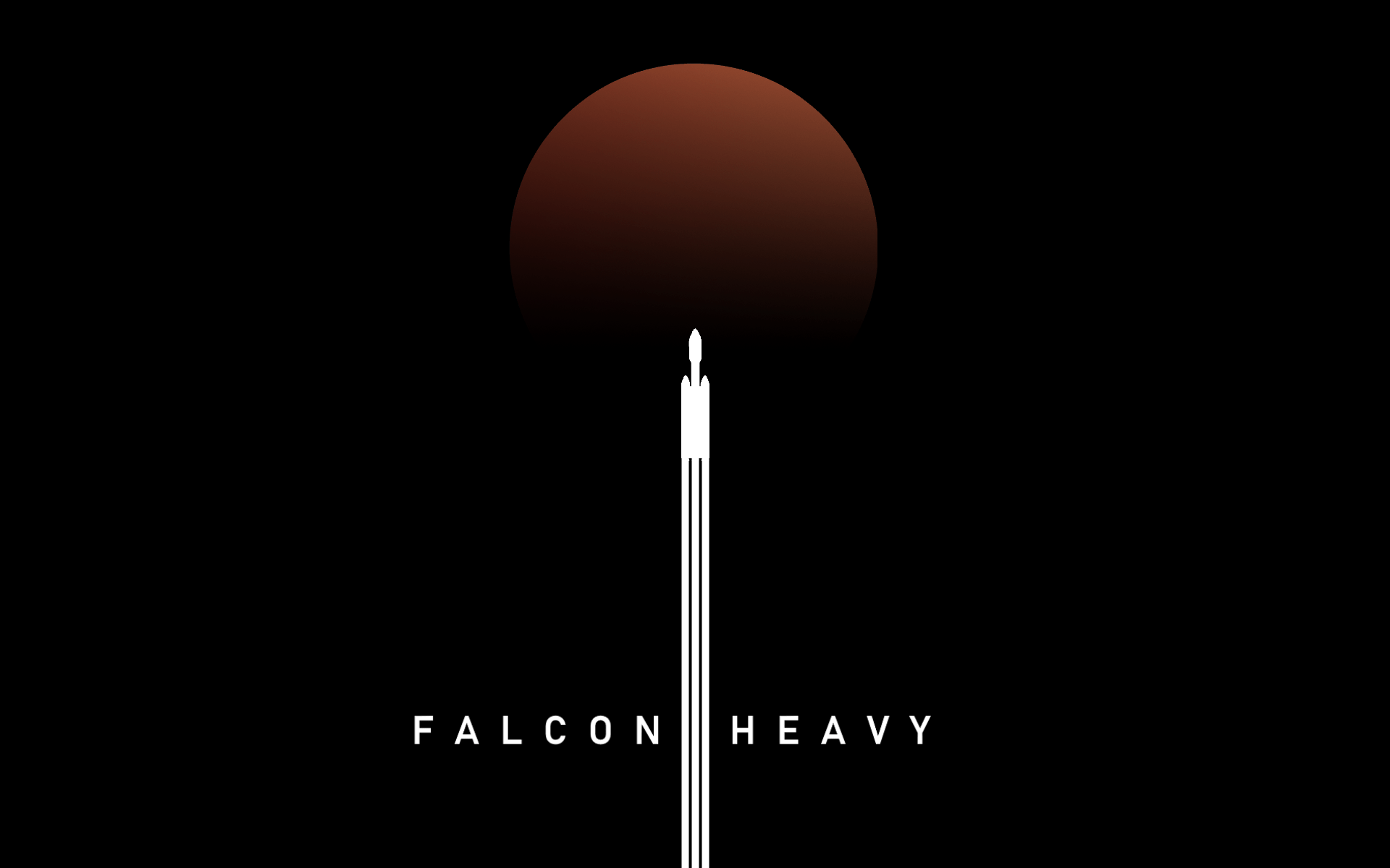 1920x1200 A minimalistic Falcon Heavy wallpaper I made, wanted to share
